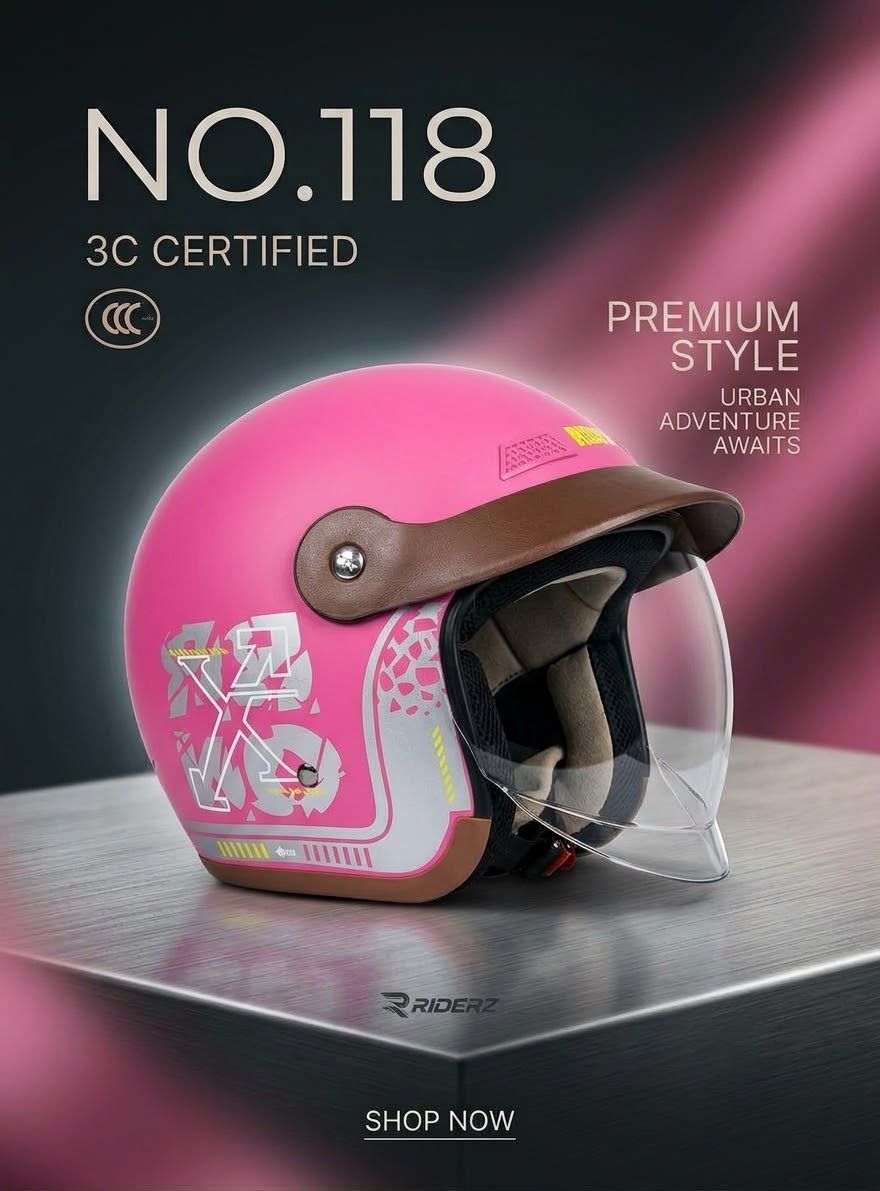 Premium Vintage Motorcycle & Scooty Helmet | 3C Certified Safety view 2