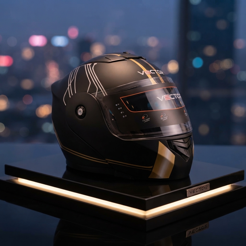 Vector Flip-Up Helmet (Dual Visor Random Color) view 4