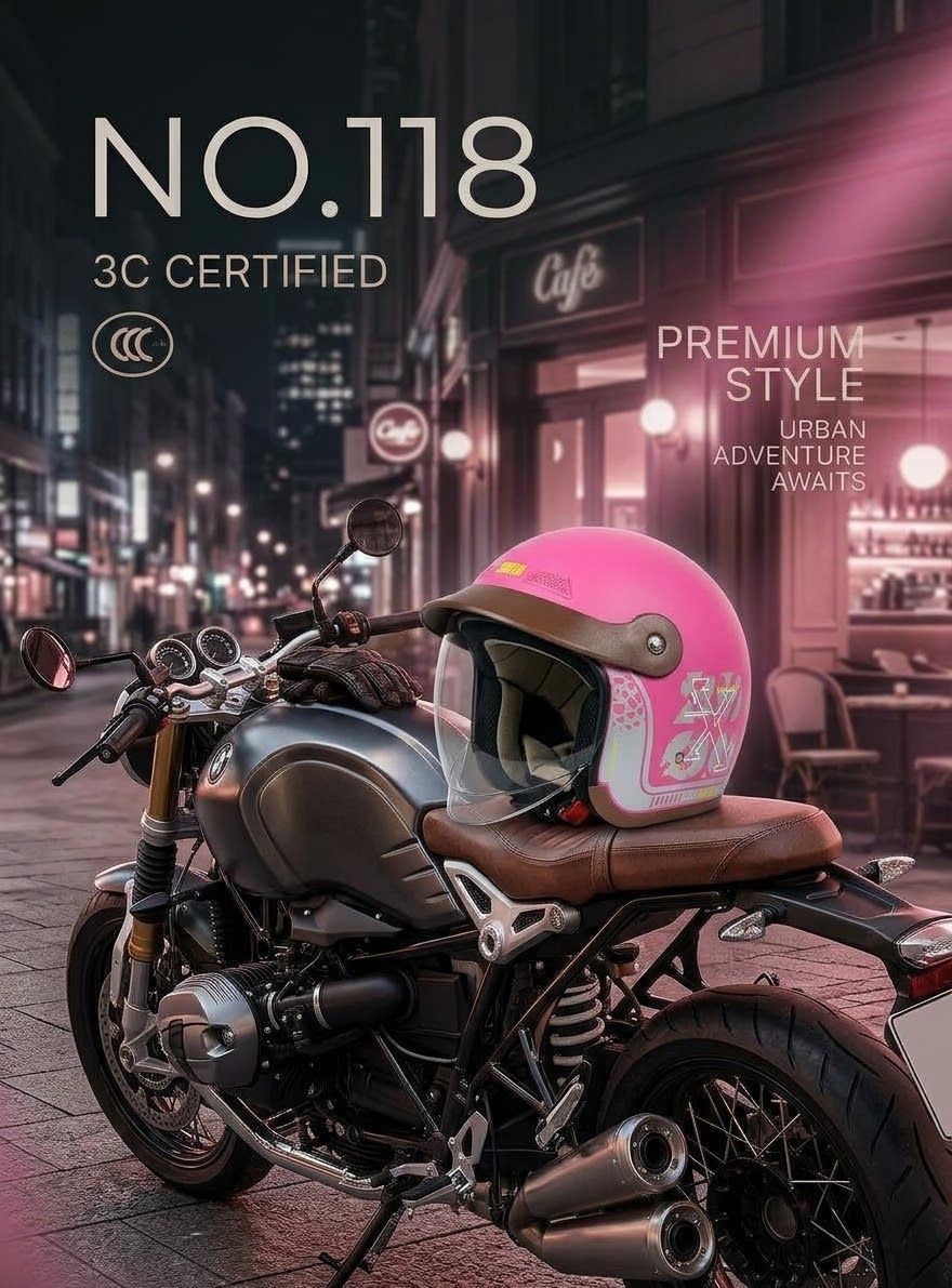 Premium Vintage Motorcycle & Scooty Helmet | 3C Certified Safety view 3