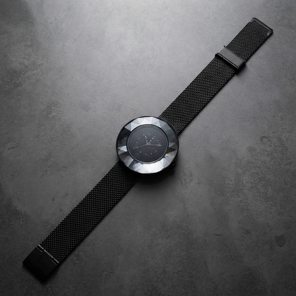 Elegant Black Mesh Strap Watch Stylish Minimalist Wristwatch For Women