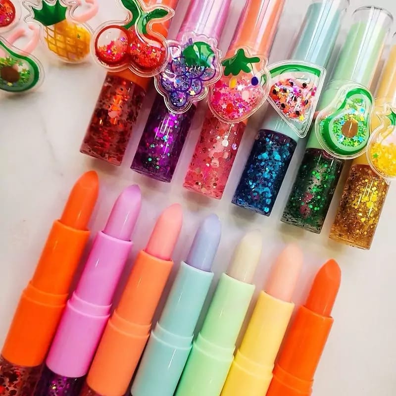 2 In 1 Flavored Fruit Lip Balm Plus Lip Oil - Multicolor view 2