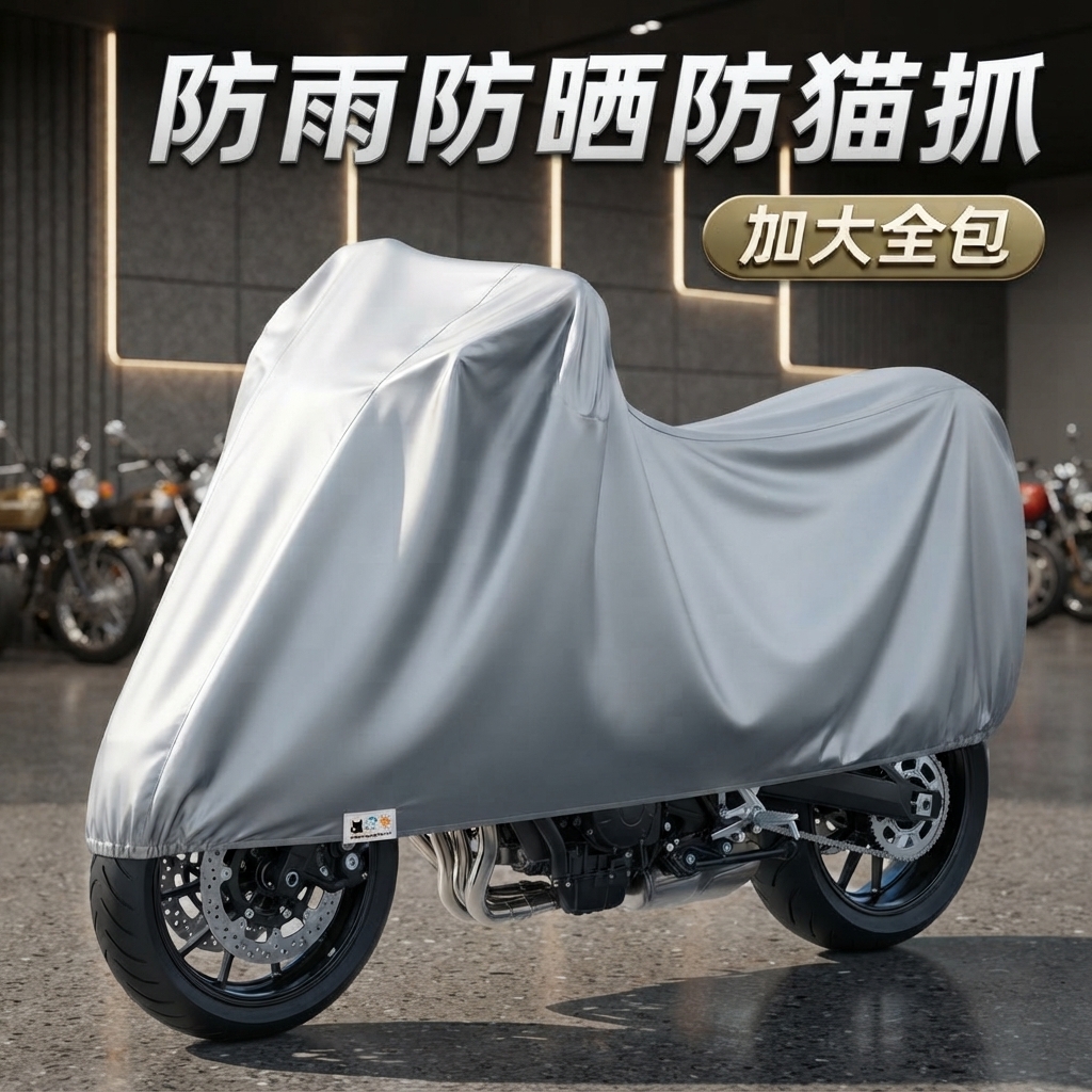 Heavy Duty Waterproof Motorcycle Cover - Rain, Sun & Dust Proof (Random Color) view 4