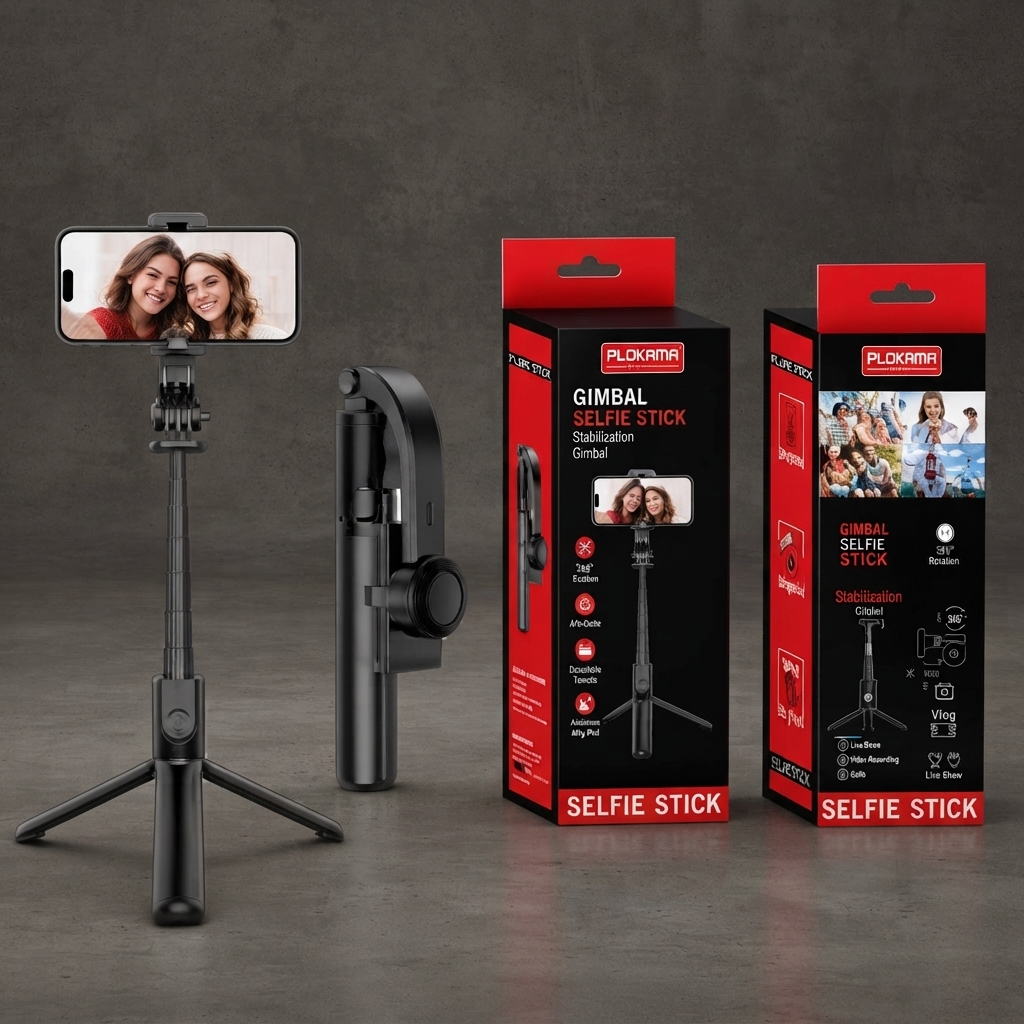 PLOKAMA P66 Gimbal Selfie Stick Three In One Stabilizer And Tripod Stand view 2