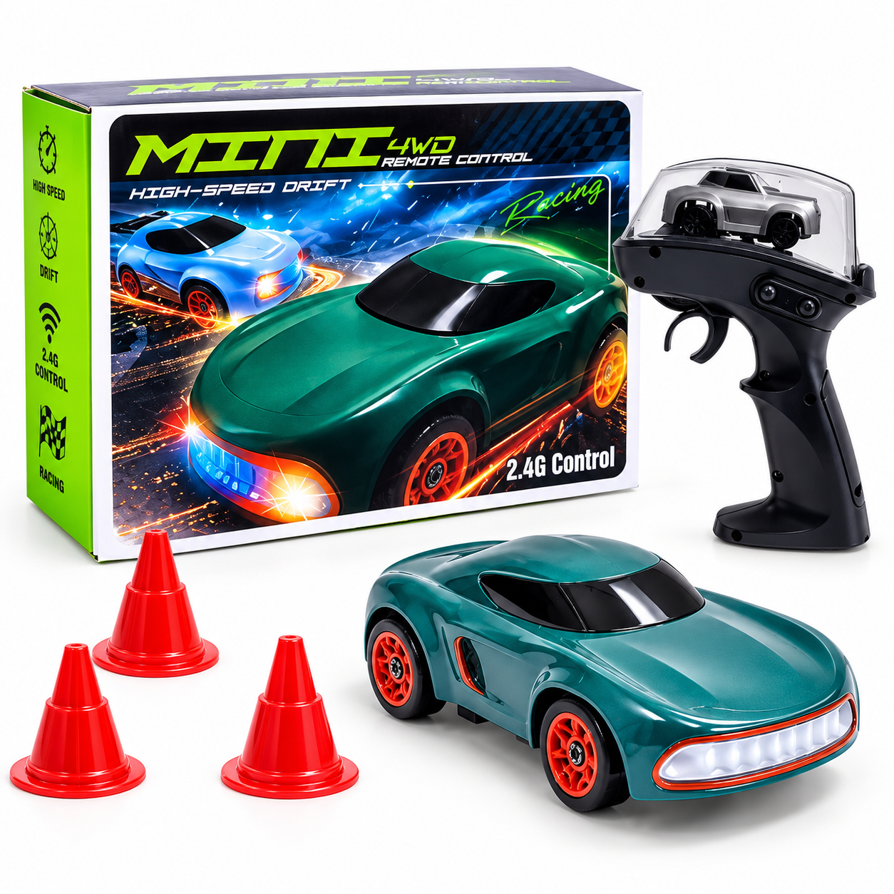 Mini Desktop Drift RC Car 1/64 Scale 4WD