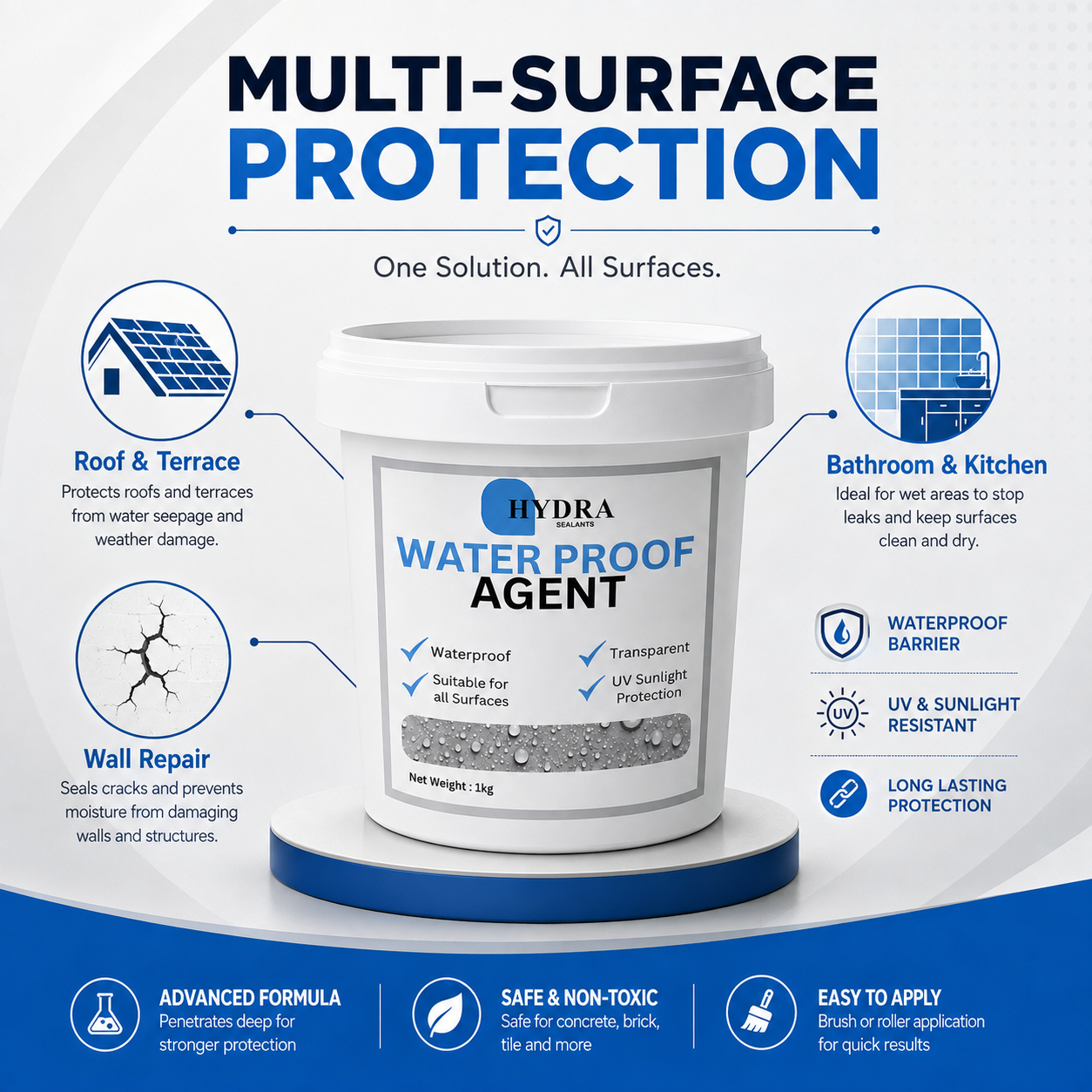 Hydra Sealant Water Proofing Chemical Anti Leakage Agent Water Proof Anti Leakage Agent Free Brush view 3