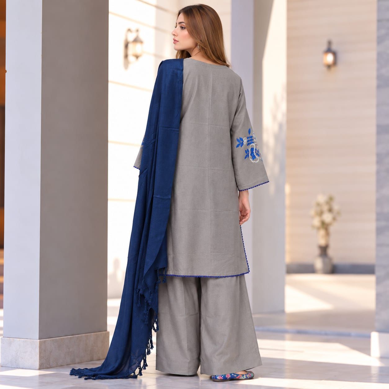Premium Dhanak Embroidery 3-Piece Stitched Suit view 2