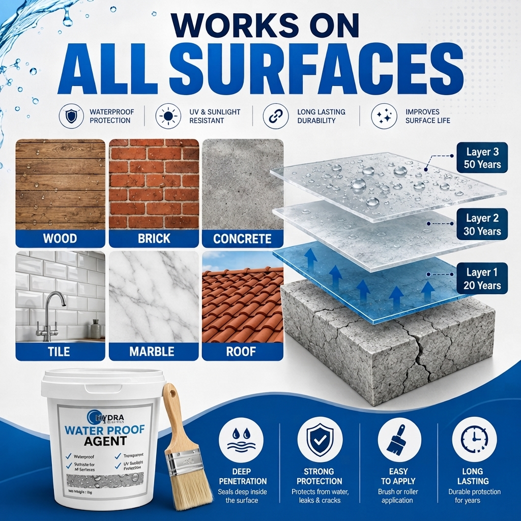 Hydra Sealant Water Proofing Chemical Anti Leakage Agent Water Proof Anti Leakage Agent Free Brush view 4