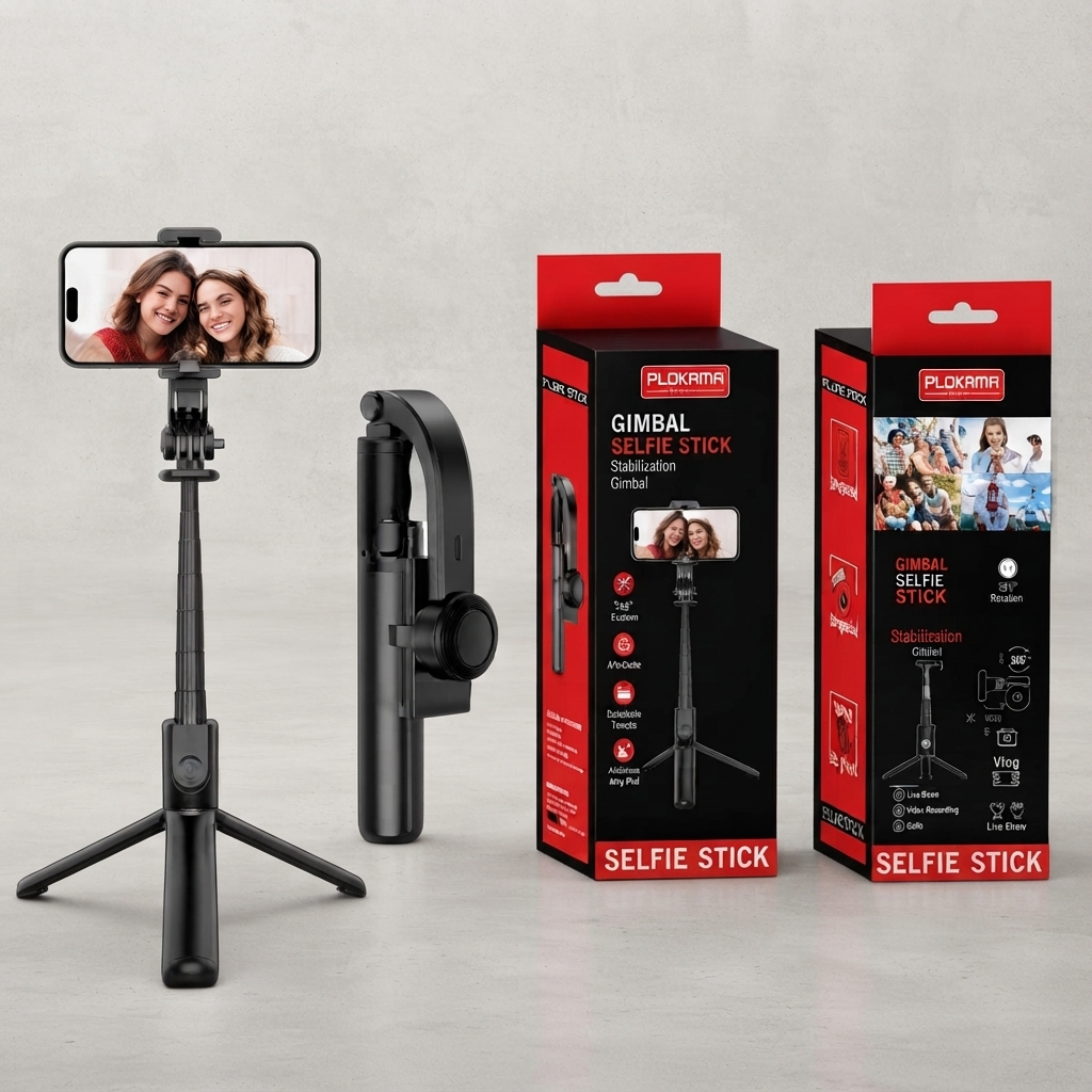 PLOKAMA P66 Gimbal Selfie Stick Three In One Stabilizer And Tripod Stand view 3