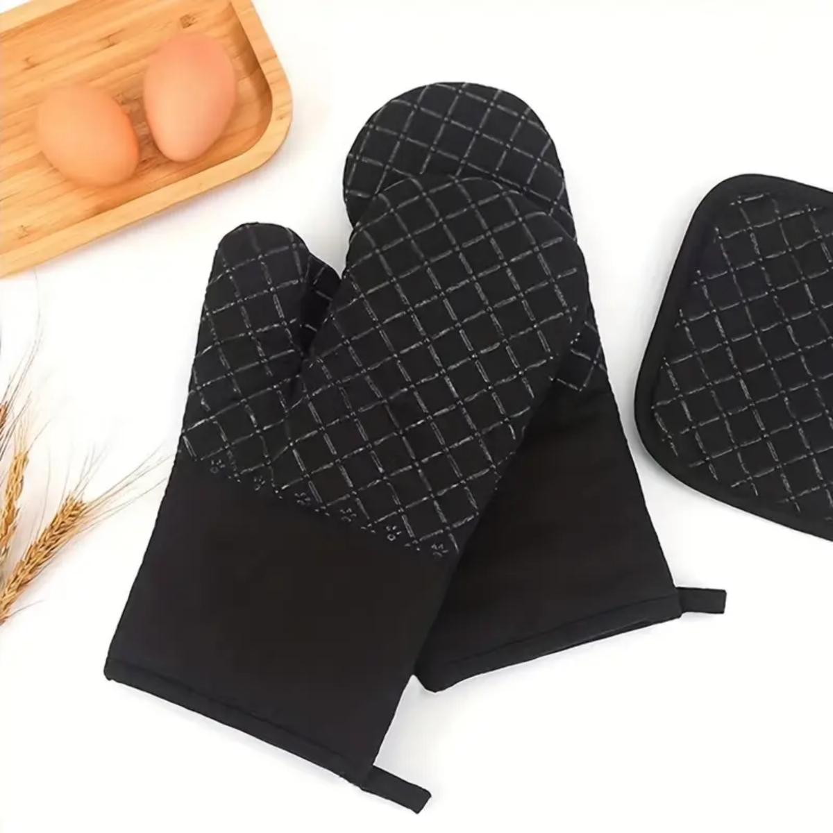 Hot mitt Gloves From heat While Cooking Baking Grilling and Handling hot Cookware (Random Color) view 3