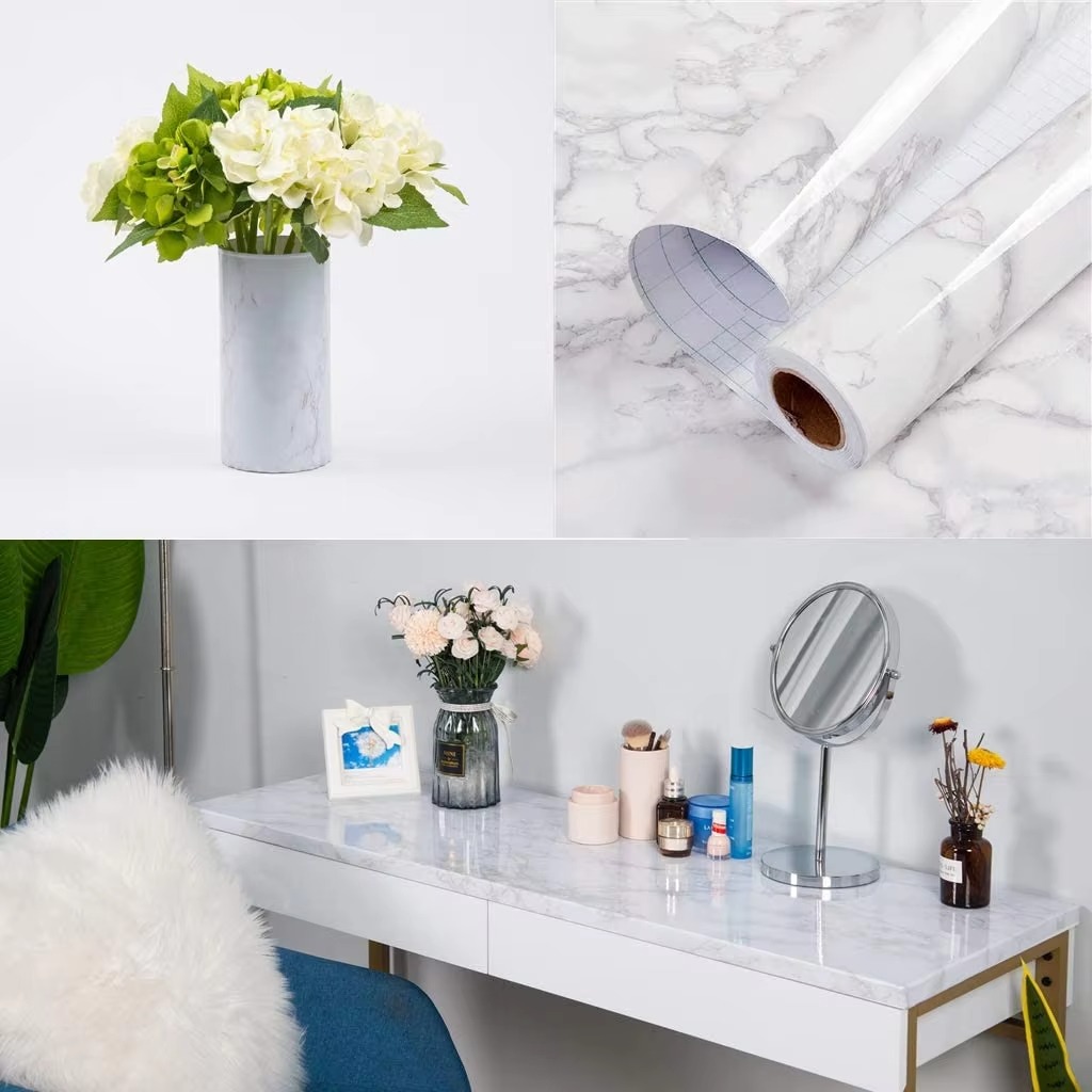 Marble Sticker Sheet 60cm X 2m Self Adhesive Decorative Wall And Furniture Sticker | Random Colour view 2