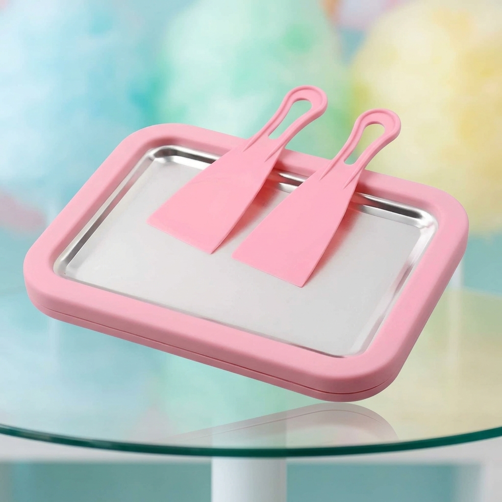Stir Fried Rolled Ice Cream Maker Instant Frozen Yogurt Pan Tool (Random Color) view 4