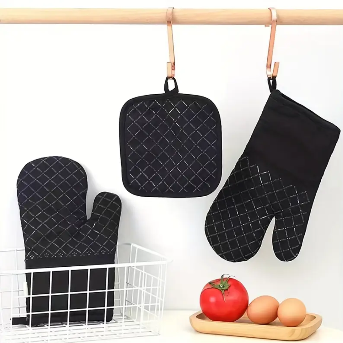 Hot mitt Gloves From heat While Cooking Baking Grilling and Handling hot Cookware (Random Color) view 2