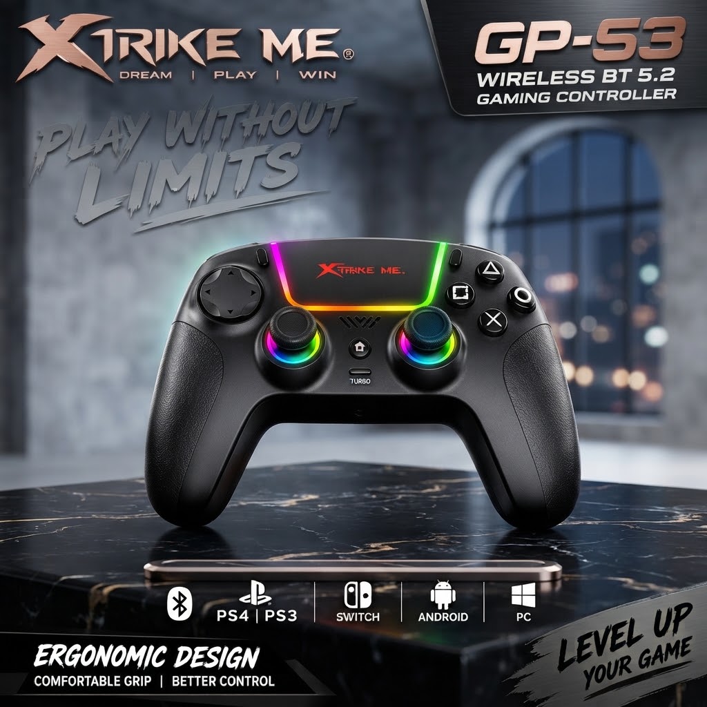 Xtrike Me GP-53 Wireless BT 5.2 Gaming Controller view 2
