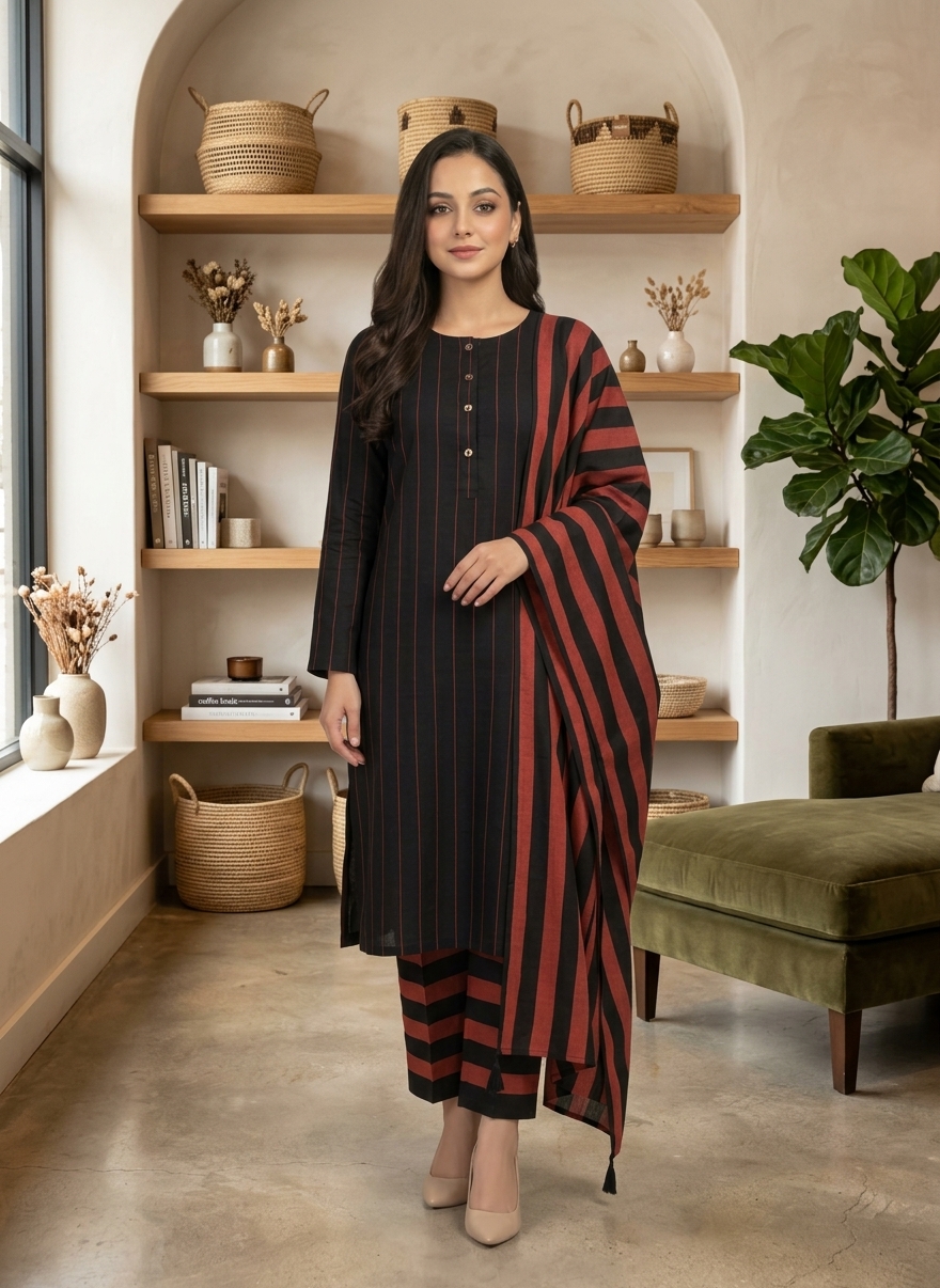 Winter Sussi Marina 3 Piece Unstitched Suit Apparel Accessory Design For Styling view 2