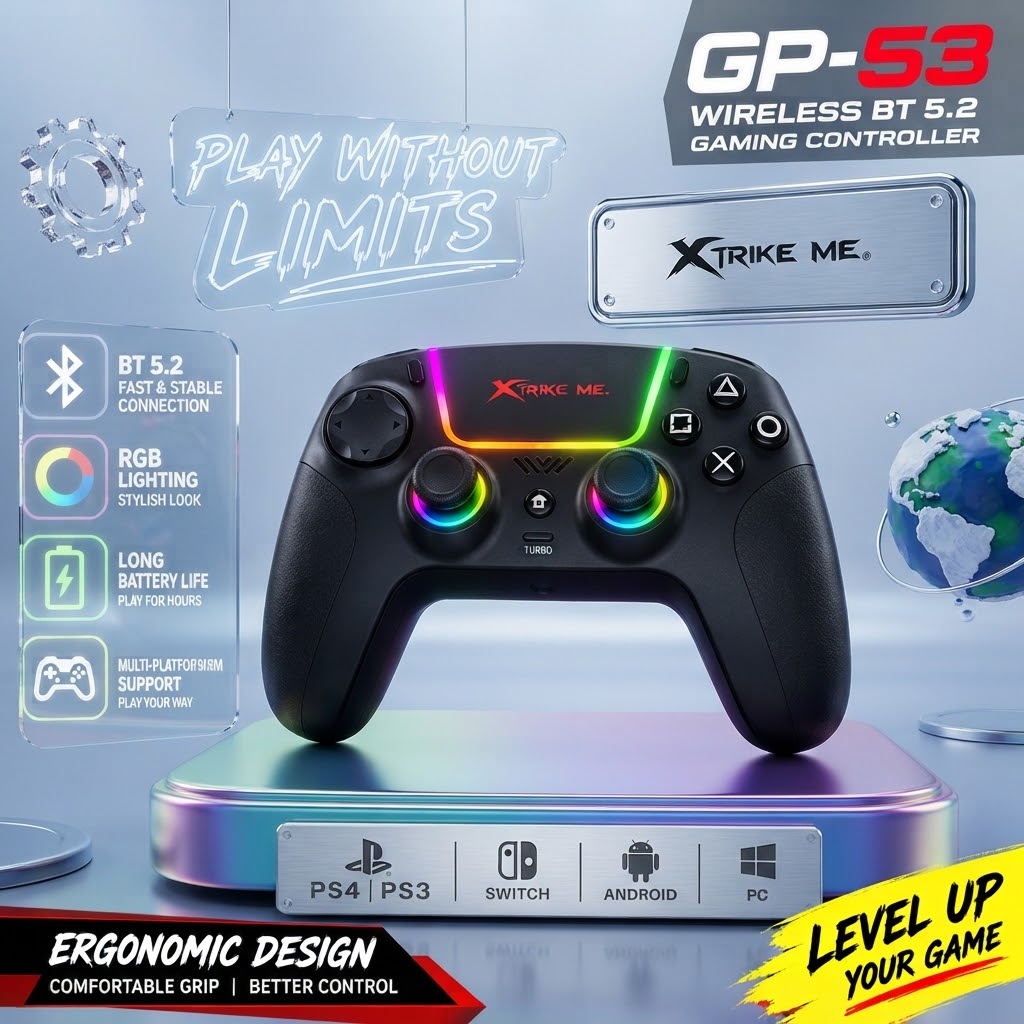 Xtrike Me GP-53 Wireless BT 5.2 Gaming Controller view 3