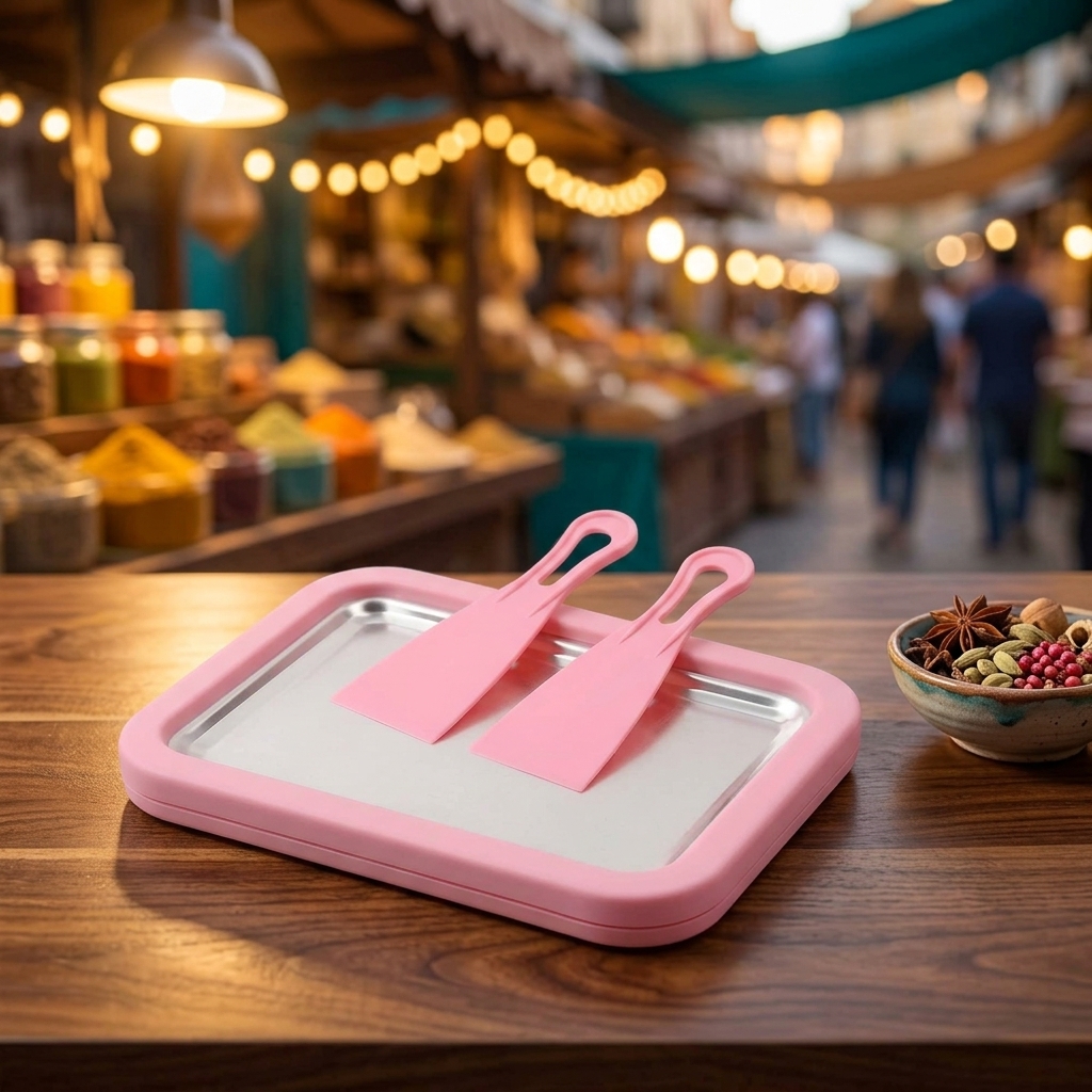 Stir Fried Rolled Ice Cream Maker Instant Frozen Yogurt Pan Tool (Random Color) view 3