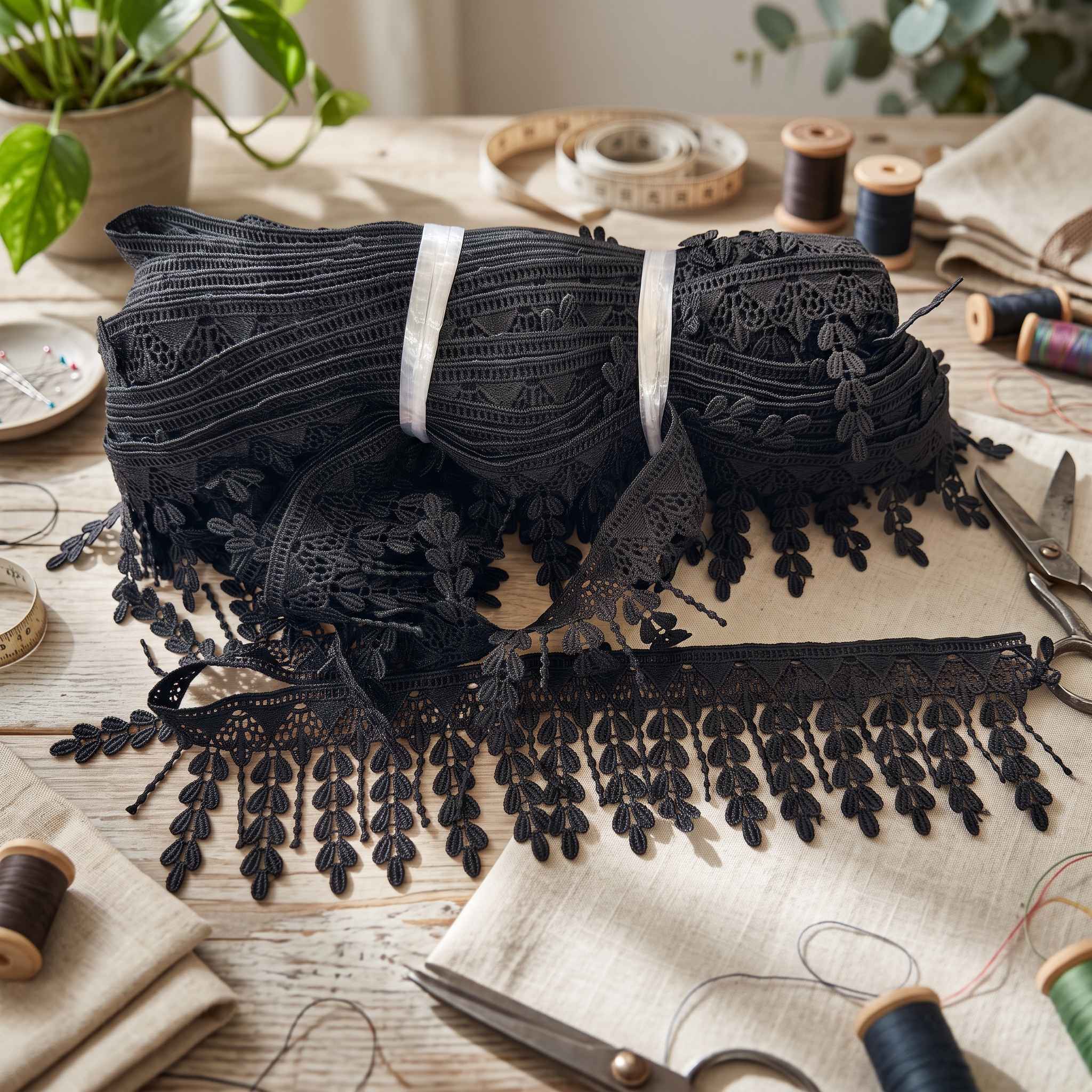 Milki Lace Black - 15 Yards
