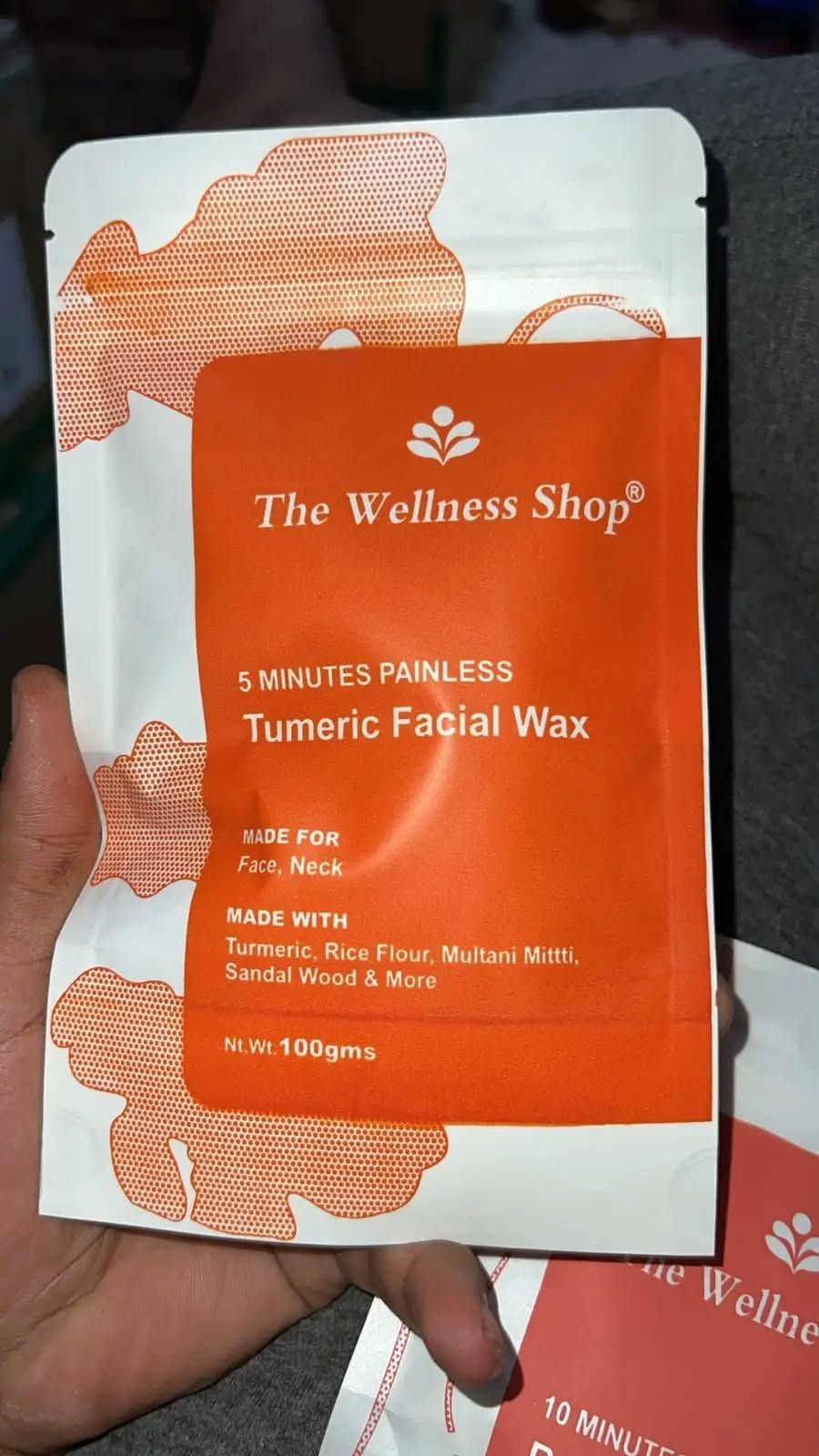 Wellness Shop Turmeric Facial Wax - 5 Min Painless Herbal Wax Powder (100g) view 3