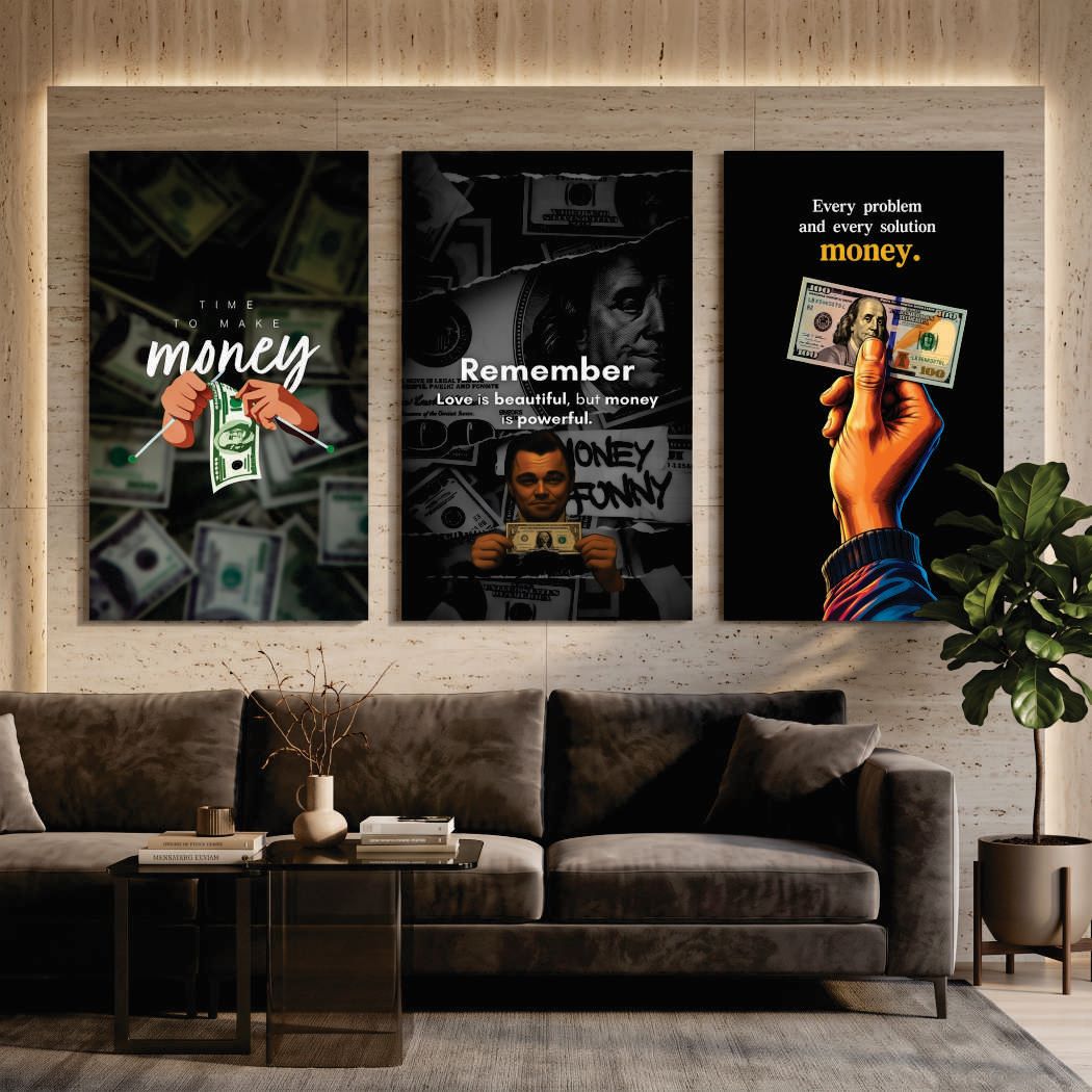 Set of 3 Premium Wall Art Photo Tiles – Home Decor Accessory Designed For Interior Styling And Daily Living Space Routine