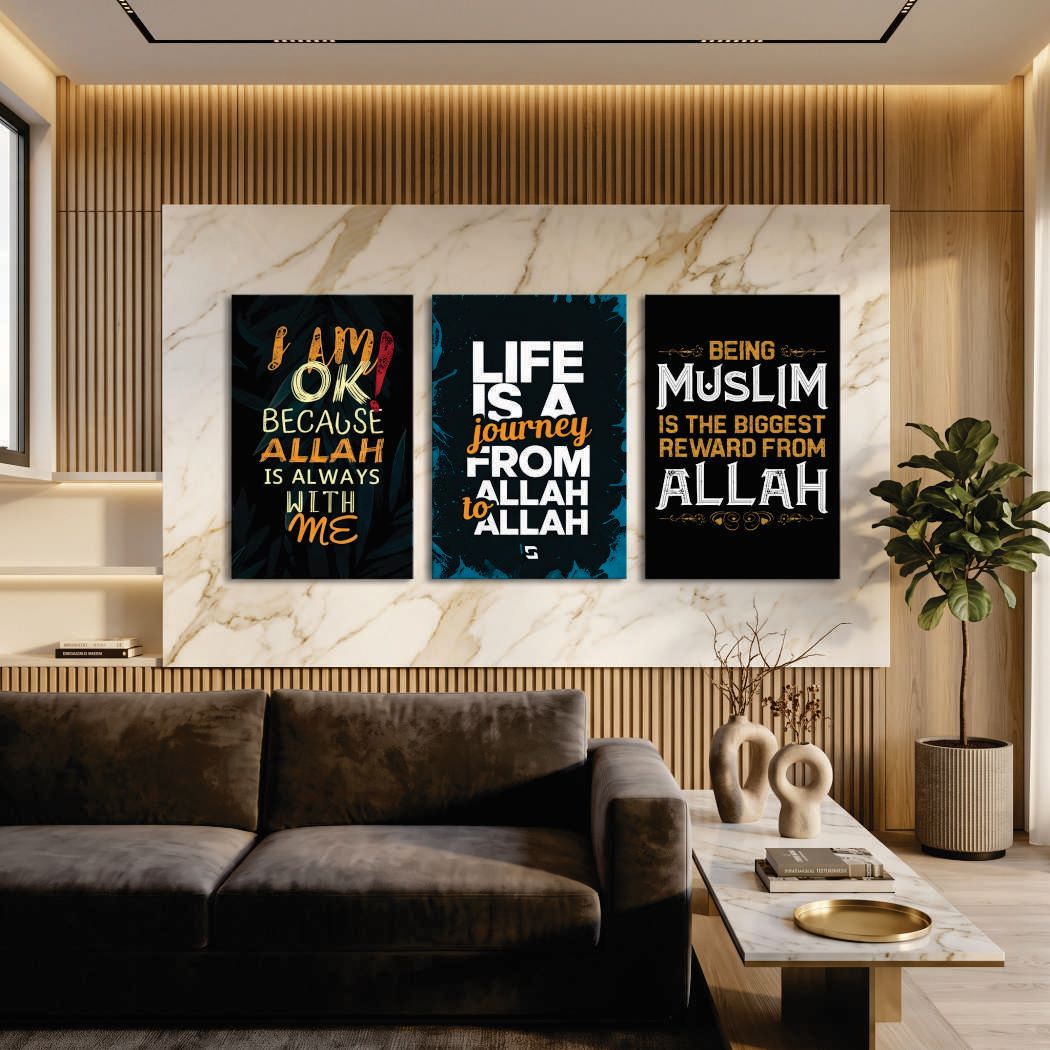 Set of 3 Premium Wall Art Photo Tiles – Home Decor Accessory Designed For Interior Styling And Daily Living Space Routine