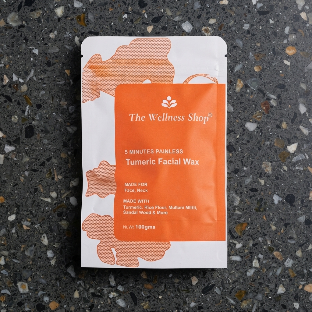 Wellness Shop Turmeric Facial Wax - 5 Min Painless Herbal Wax Powder (100g)