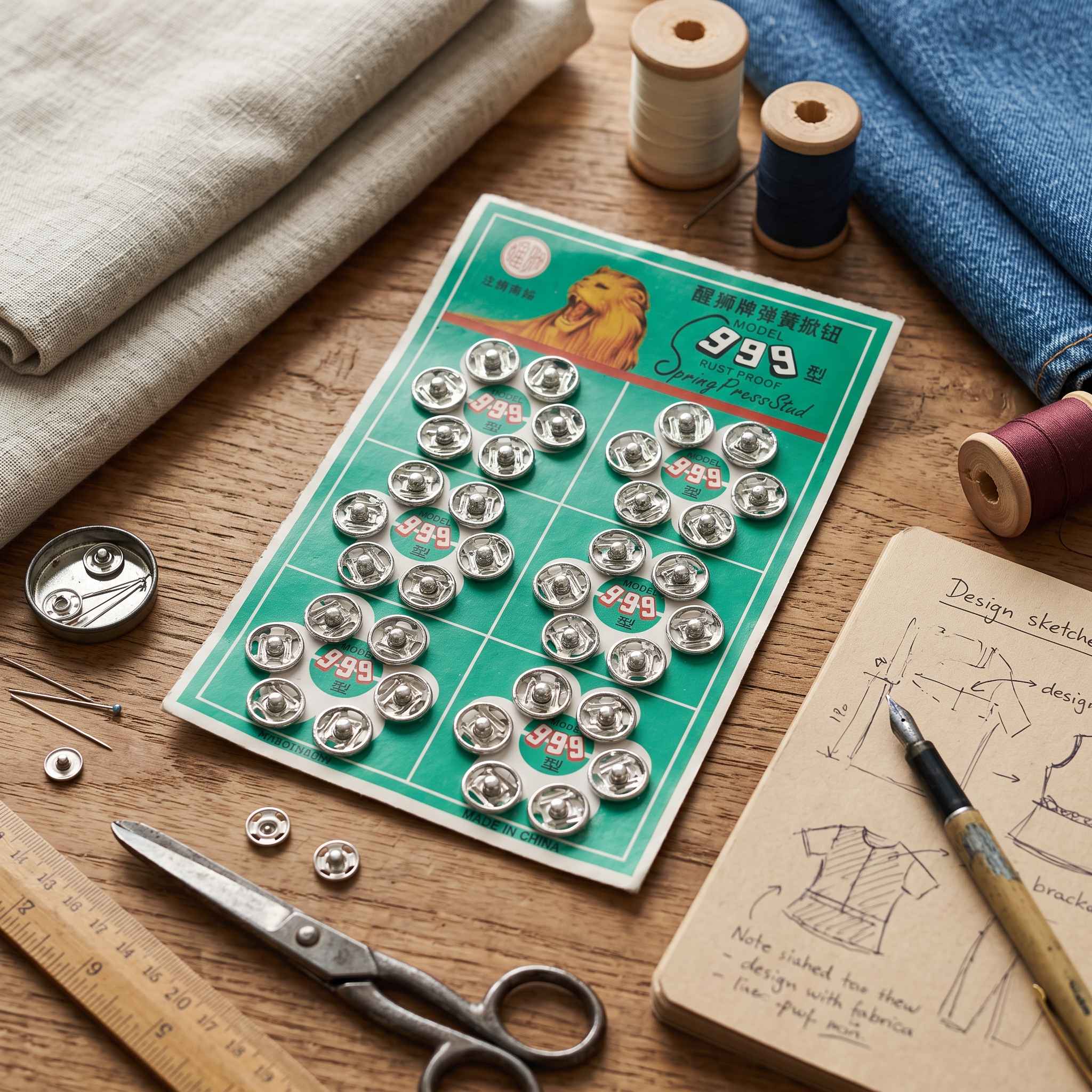 999 Model Medium Size Spring Press Stud Buttons