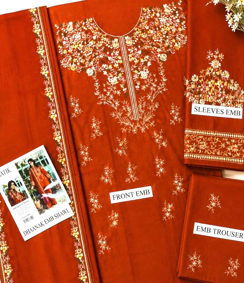BATIK WINTER COLLECTION  Dhanak 3 PC Best Quality Stuff (Unstitched) view 2