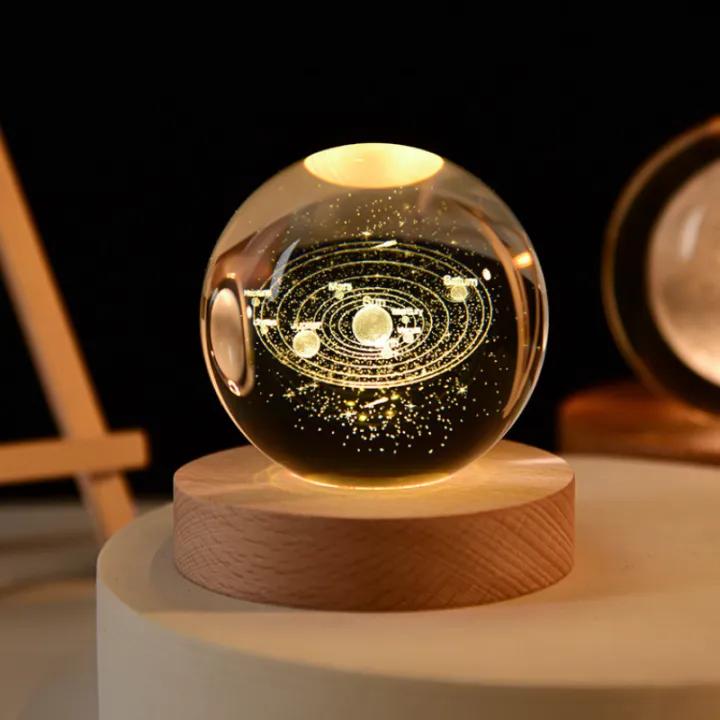 3D Ball Crystal Glass LED Table Lamp - Random Design view 2