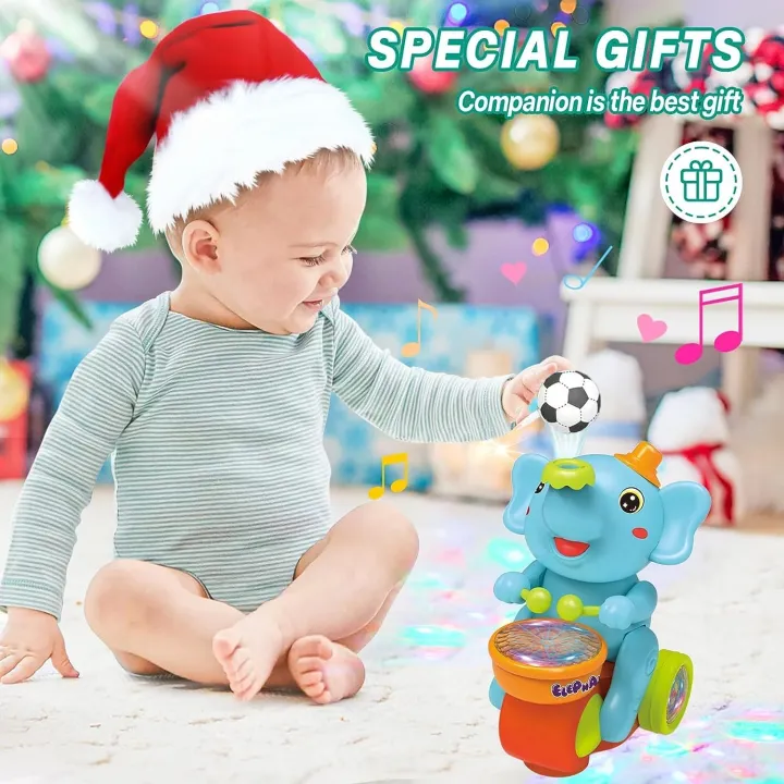 Interactive Elephant Musician Toy – Bump-and-Go Musical Toy with Lights & Sounds view 3