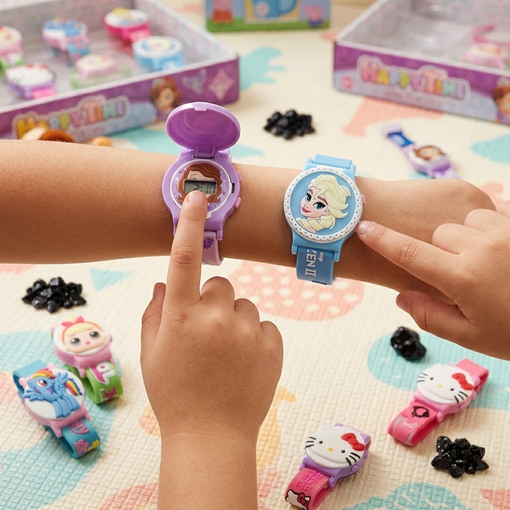 Kids Cartoon Watch – Digital Wristwatch with Character Theme & Soft Silicone Strap