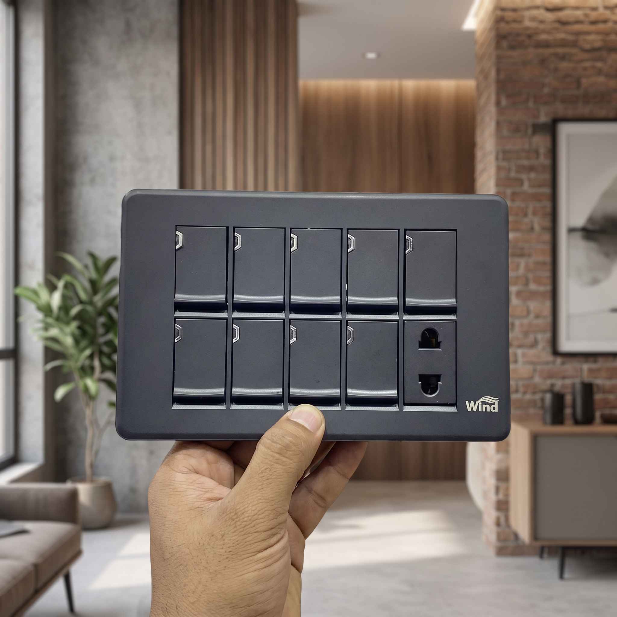 WIND Charcoal Grey Switch Board view 2