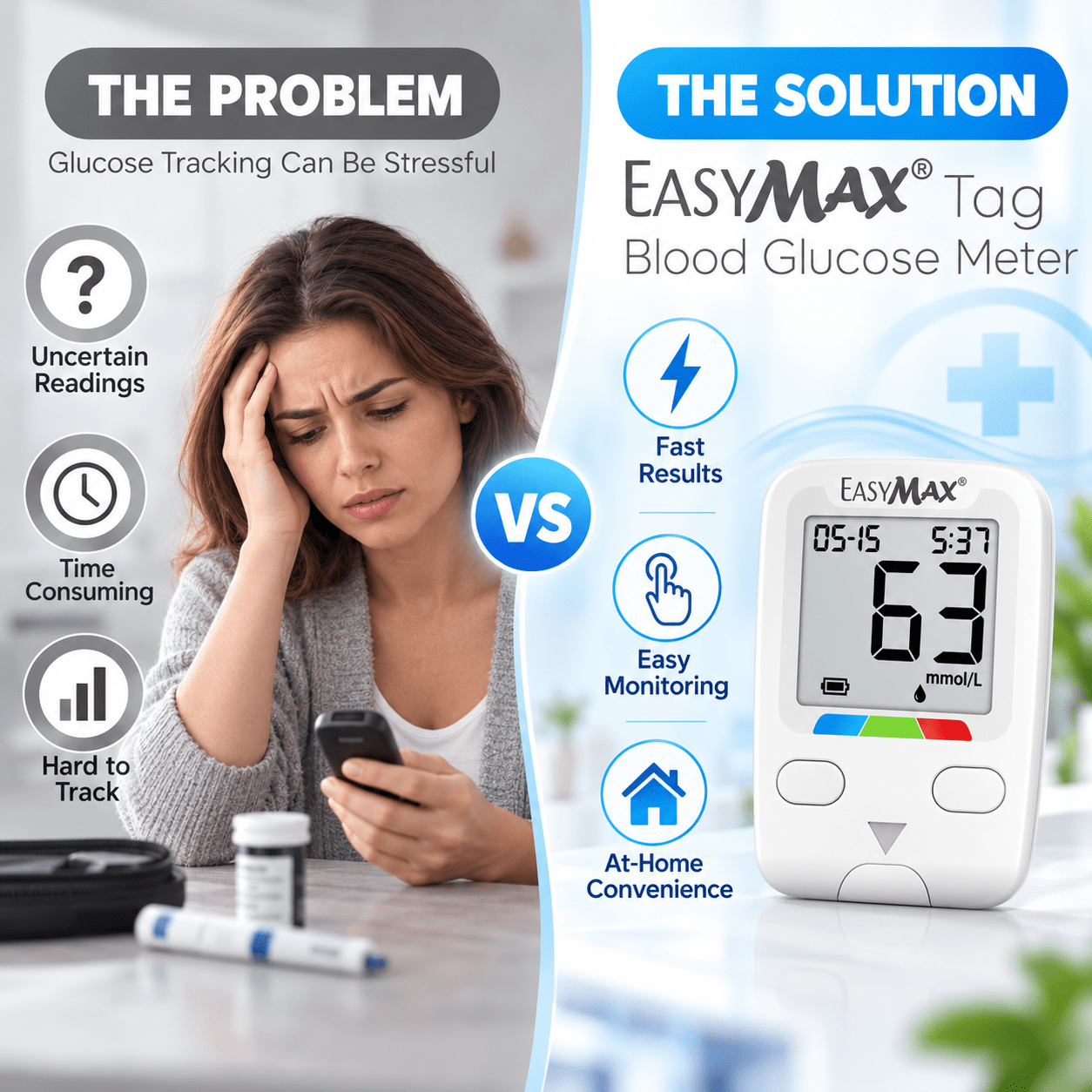 EasyMax Tag Blood Glucose Meter with 10 FREE strips view 3