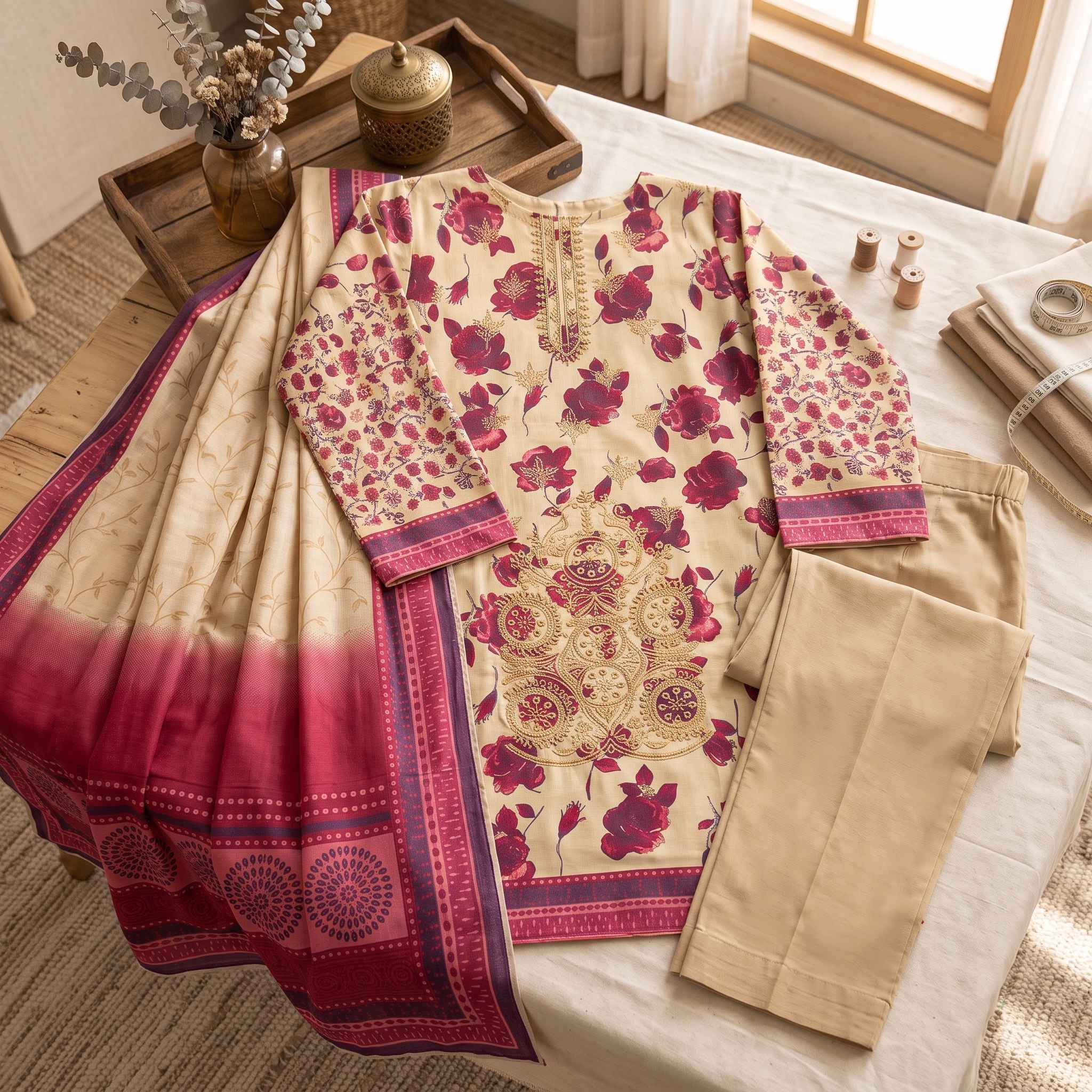 Baroque Winter Collection Dhanak 3-Piece Suit view 2