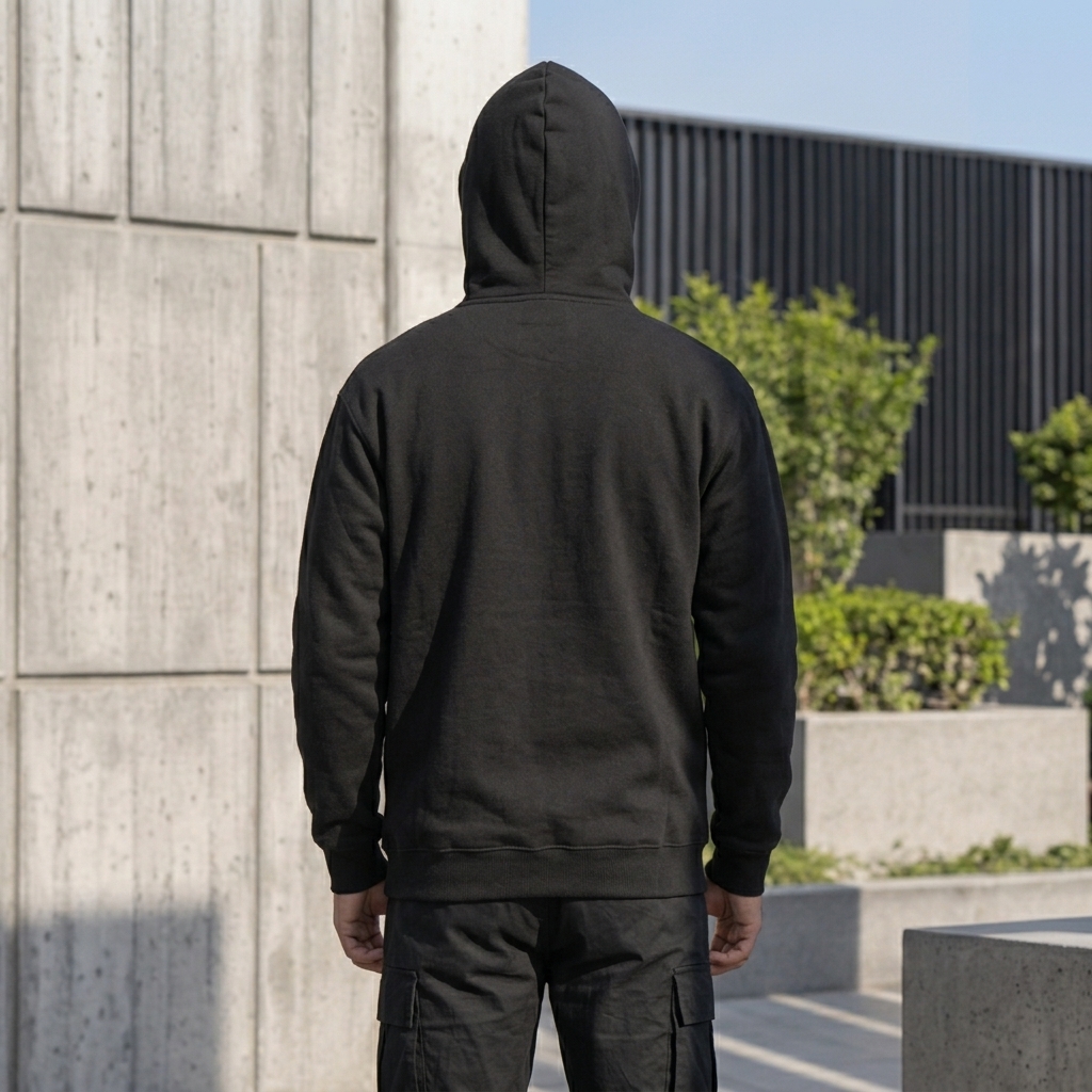 Ninja Balaclava Hoodie for Men & Women – Unisex Black Full Zip Fleece Hoodie with Built-in Face Mask view 3