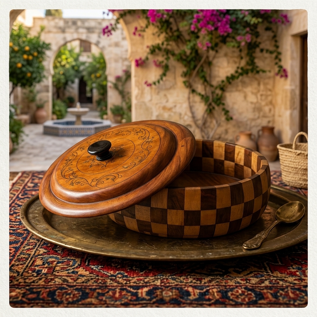 Wooden Roti Pot - Chess Style view 4