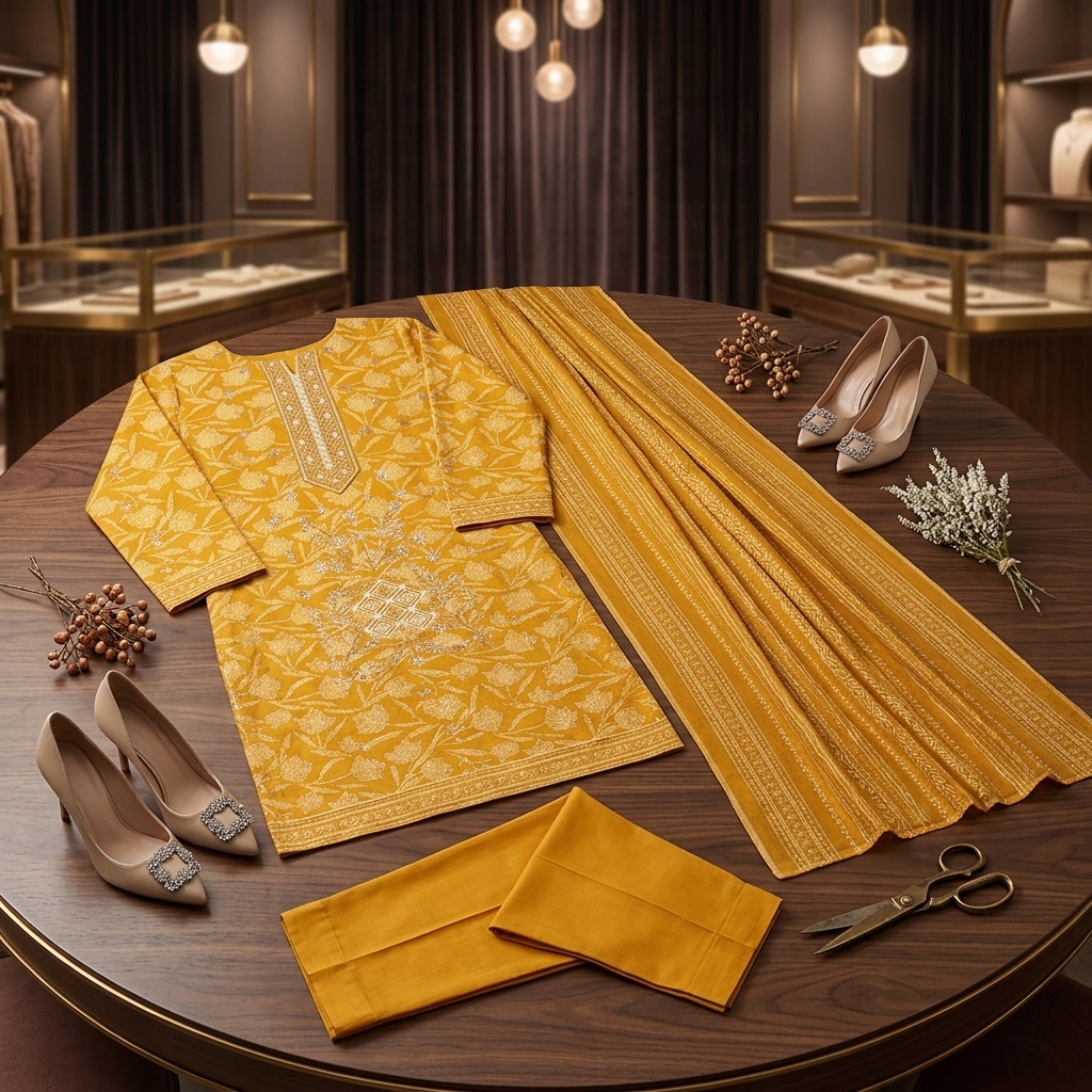 Winter Collection Dhanak 3-Piece Suit Maria B replica view 2