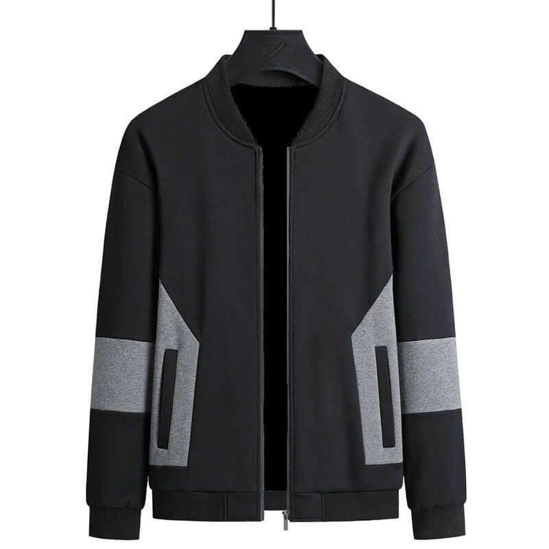Men's Bomber Style Tracksuit - Black view 3