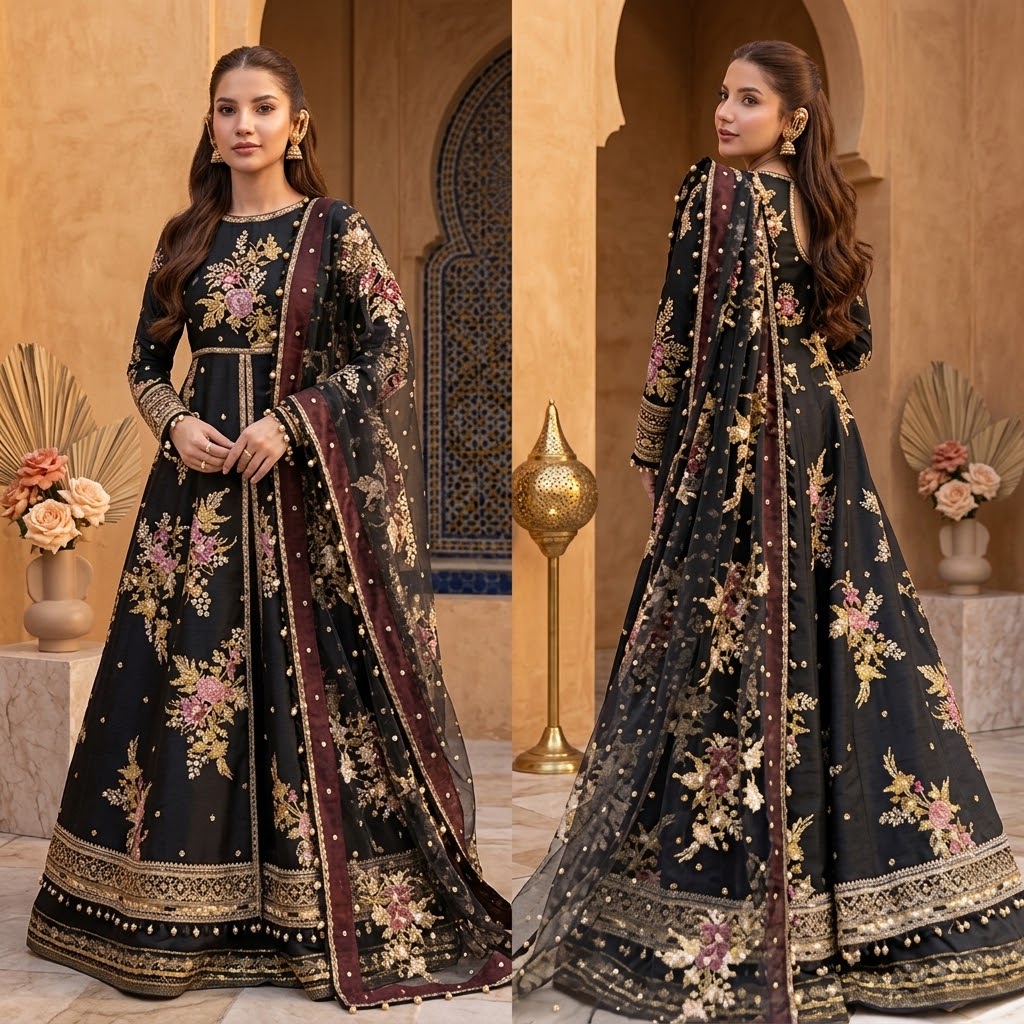 SO KAMAL Embroidered Digital Printed Khaddar 3-Piece Suit view 2