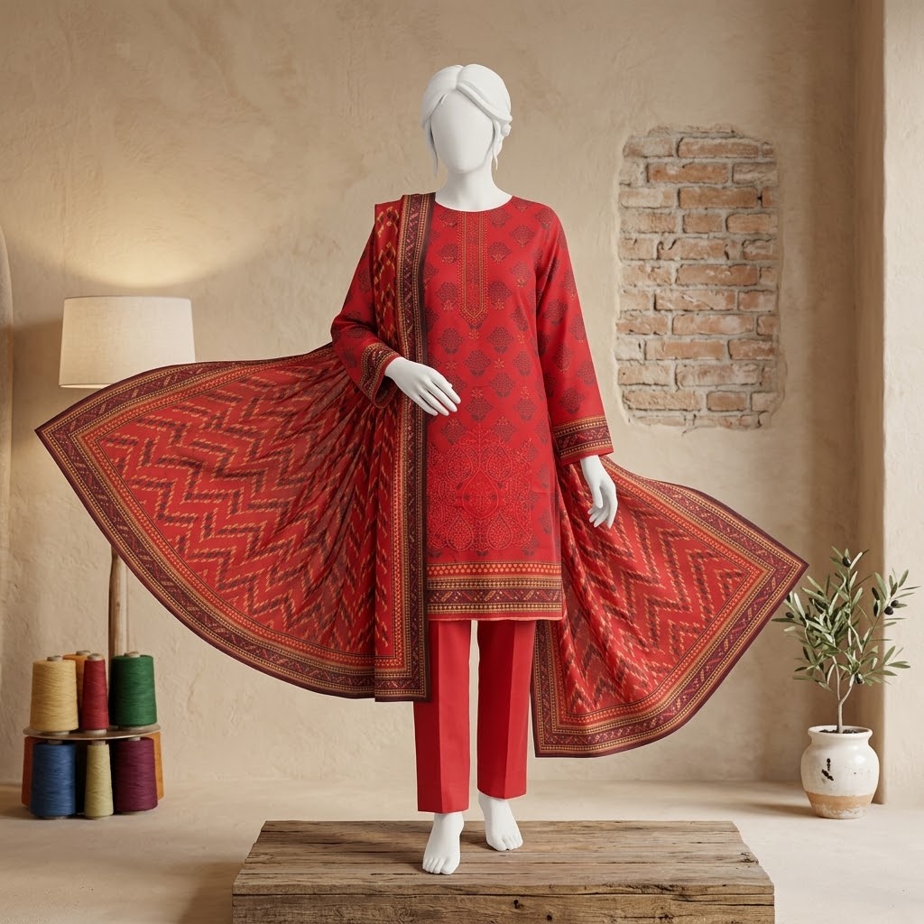 Zainab Chottani Dhanak Embroidered 3-Piece Suit