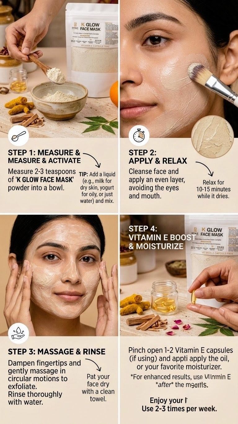 K Glow Face Mask by Pine Beauty Hub - 12 Herb Ubtan Powder with Clinical Active Complex for Radiant Skin 50gm view 2