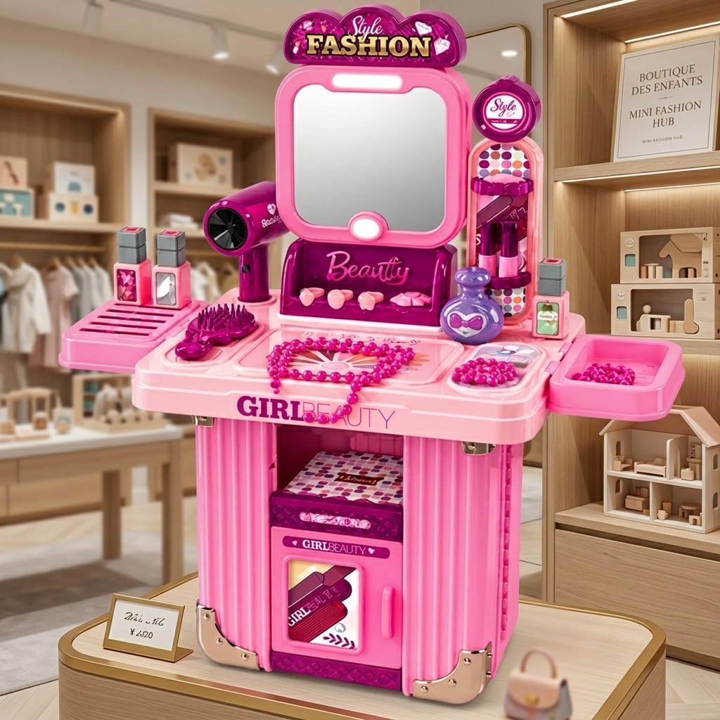 Girls Fashion Beauty Dressing Table Pretend Play Vanity Toy Set