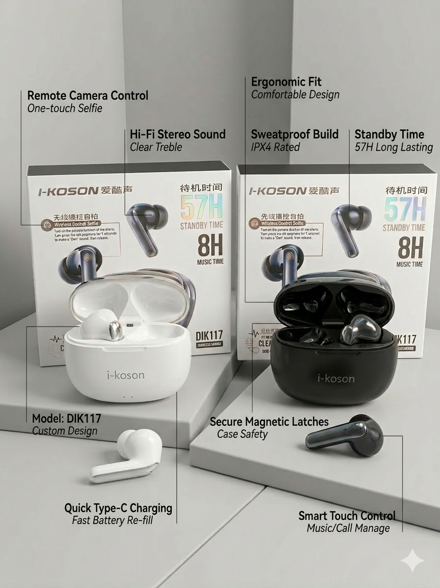 i-KOSON DIK117 Wireless Earbuds view 3