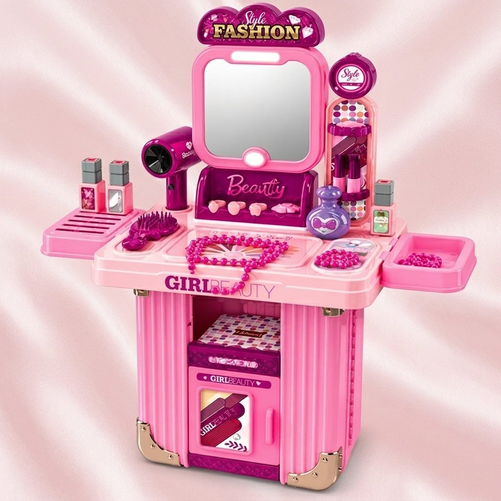 Girls Fashion Beauty Dressing Table Pretend Play Vanity Toy Set view 2