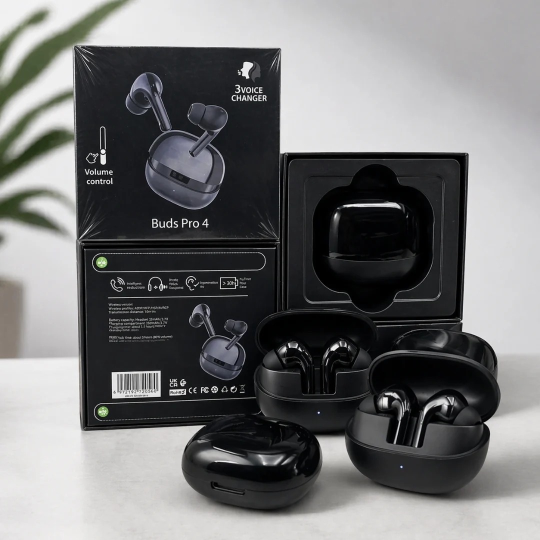 Buds Pro 4 Wireless Earbuds - Voice Changer & Touch Control | Random Colour view 2