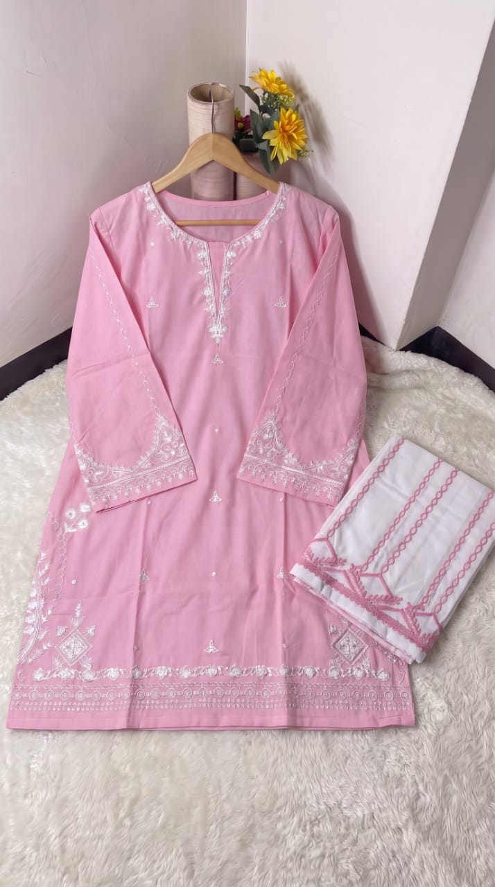 Embroidered Soft Cotton 2-Piece Suit Apparel Accessory For Women's view 4