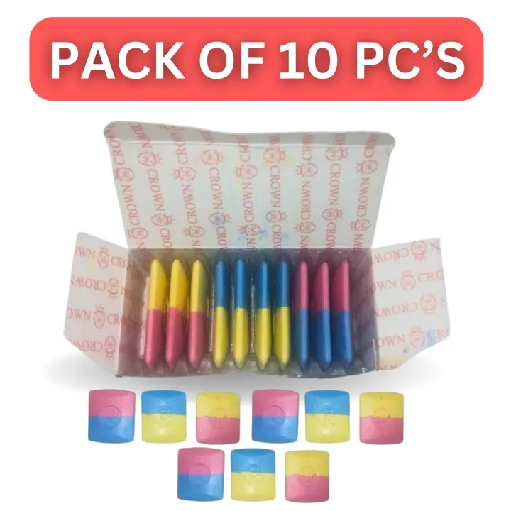 CROWN Tailor Soft Crayons (Double Color) - 10 Pieces view 2