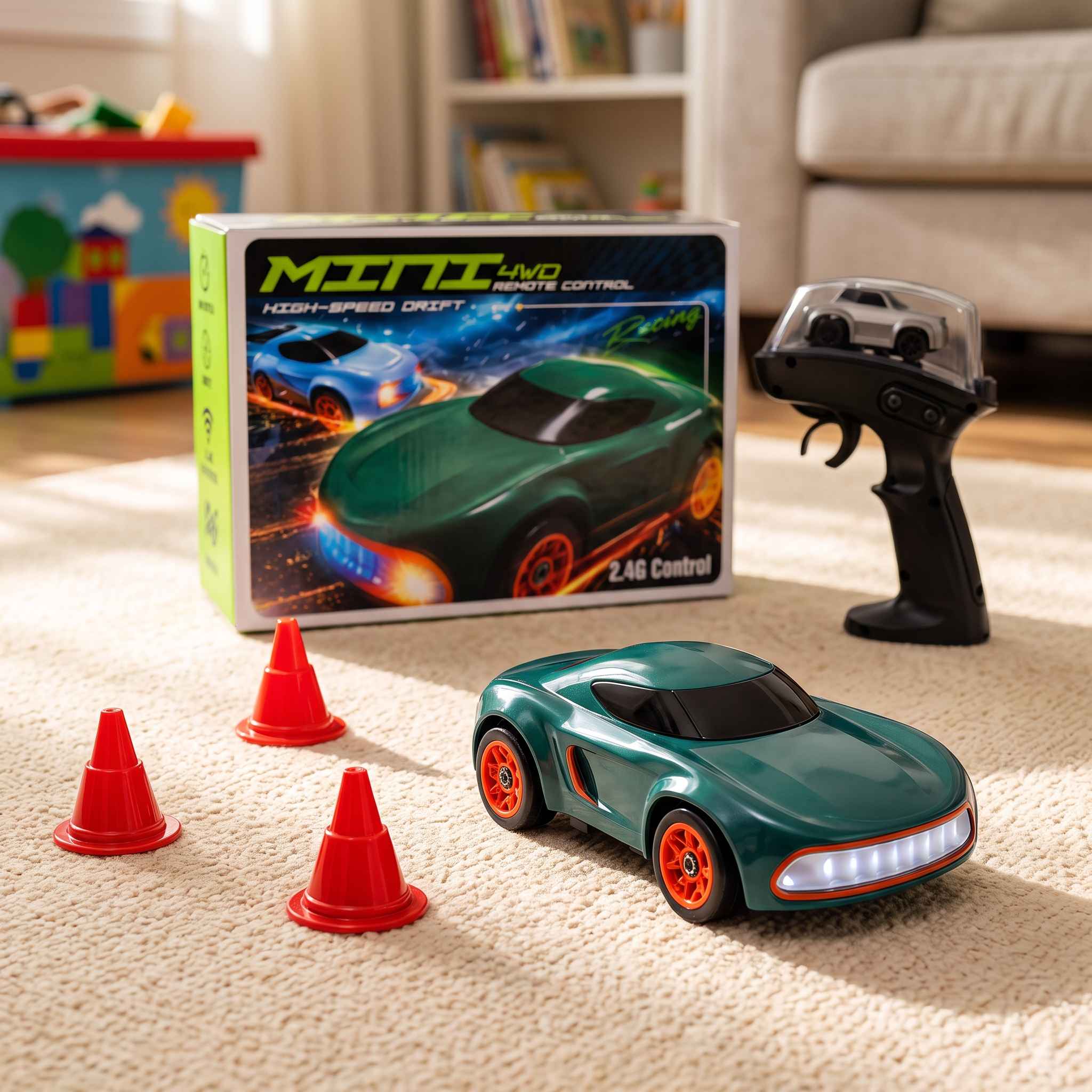 Mini Desktop Drift RC Car 1/64 Scale 4WD view 3