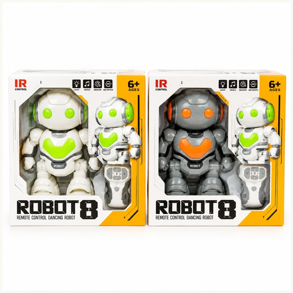Robot 8 Remote Control Dancing Robot Toy With LED Lights, Music And Long Battery Life For Kids Ages 6+ (Random Color) view 2