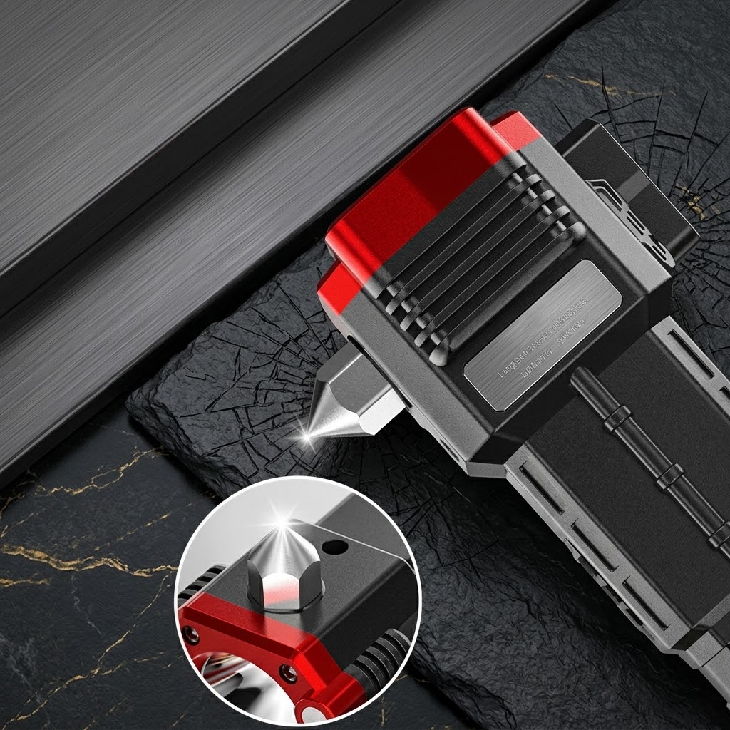 3-in-1 Multi-functional Car Emergency Safety Tool (Hammer, Power Bank, Flashlight) view 2