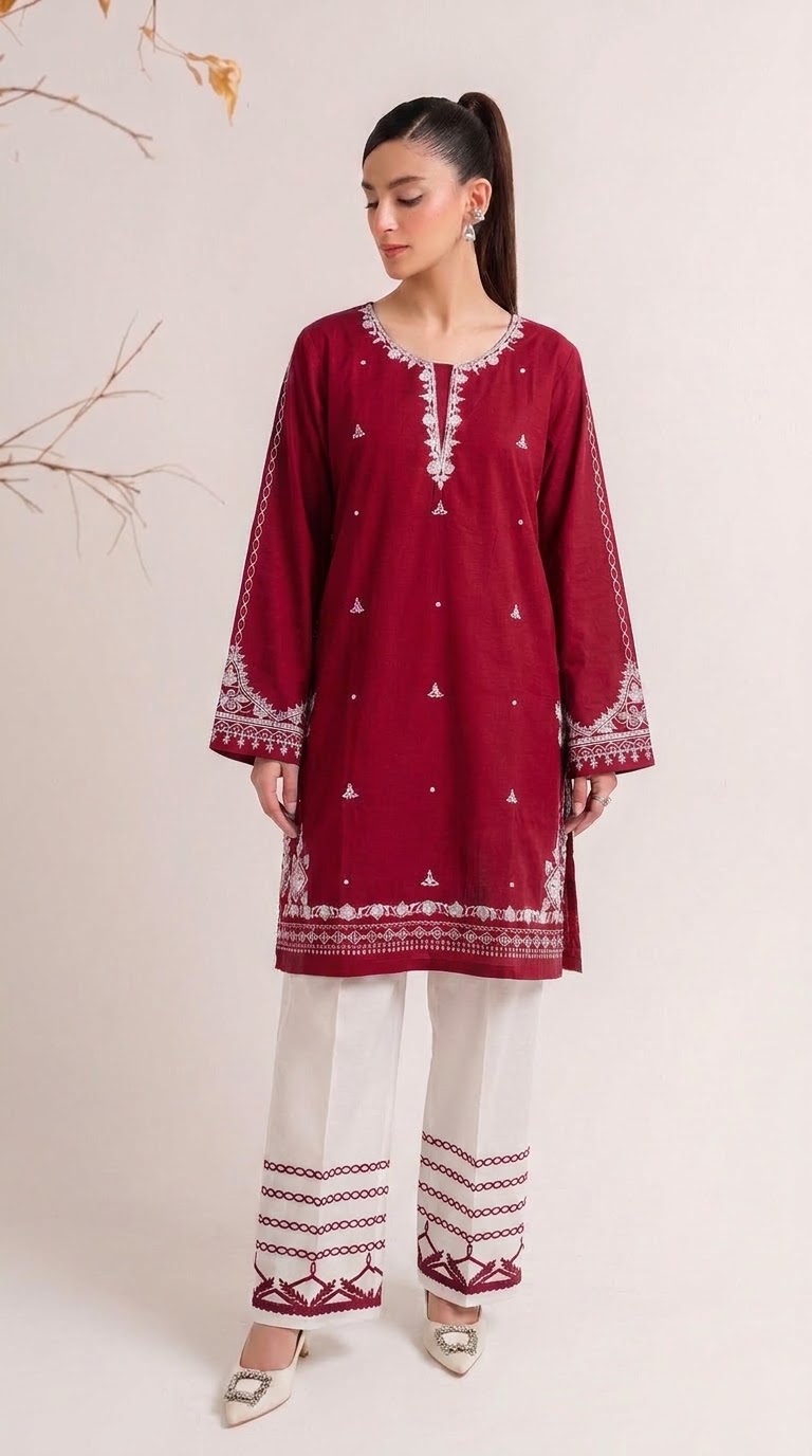 Embroidered Soft Cotton 2-Piece Suit Apparel Accessory For Women's view 5